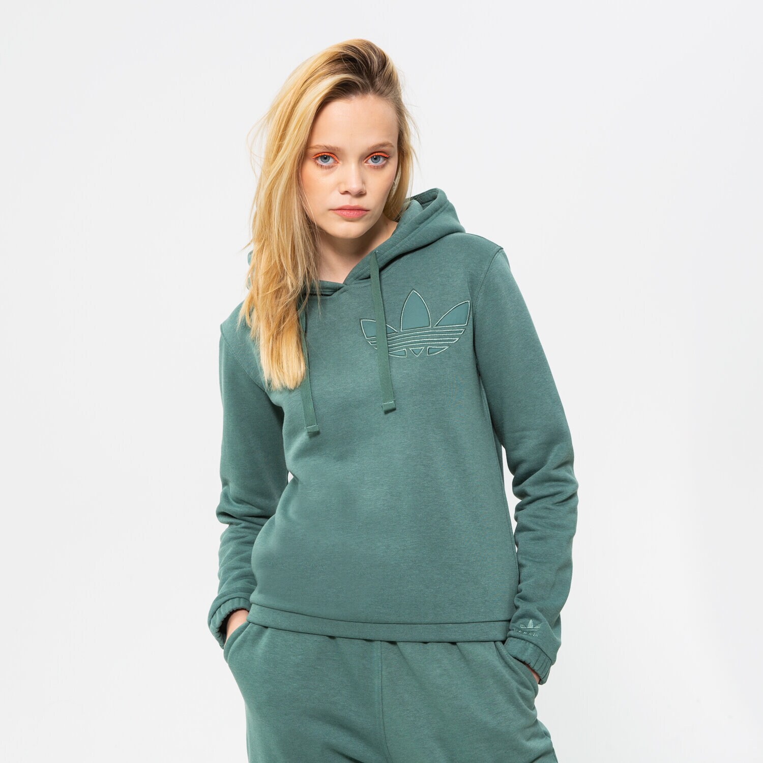 Bluza damska ADIDAS BLUZA Z KAPTUREM HOODIE HE4733 ZIELONY