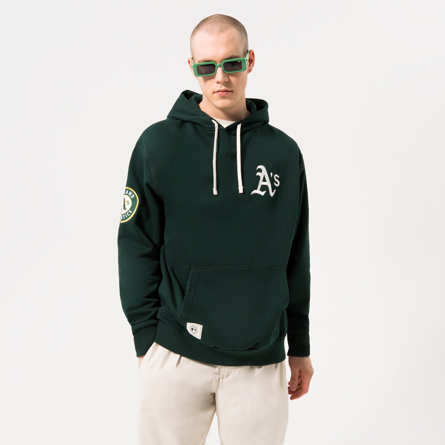 Bluza męska NEW ERA BLUZA Z KAPTUREM HERITAGE ATHLETIC OAKLAND ATHLETICS 60332231 ZIELONY