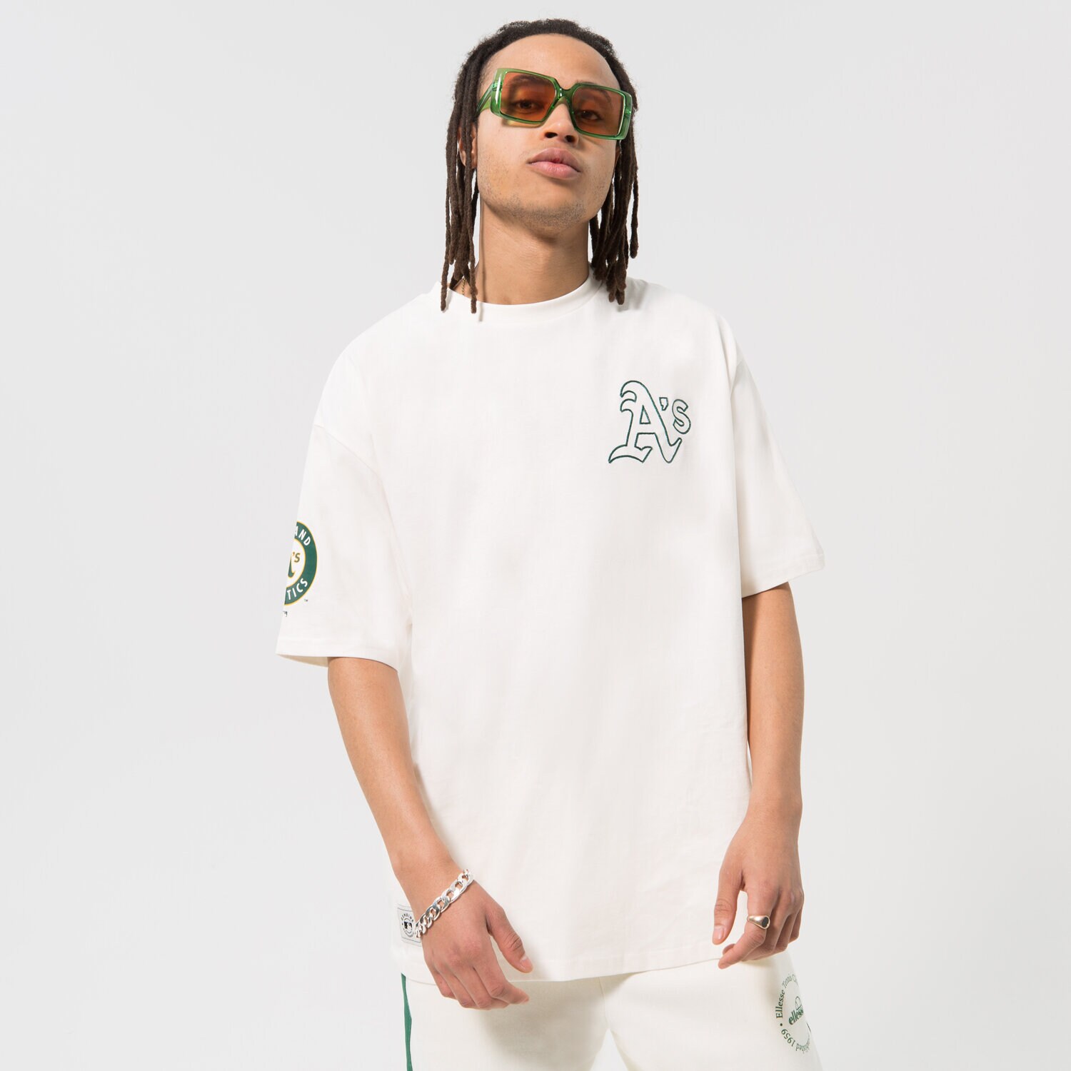 Koszulka, t-shirt sportowy męski NEW ERA T-SHIRT HERITAGE OS ATHLETICS OAKLAND ATHLETICS 60332214 BIAŁY