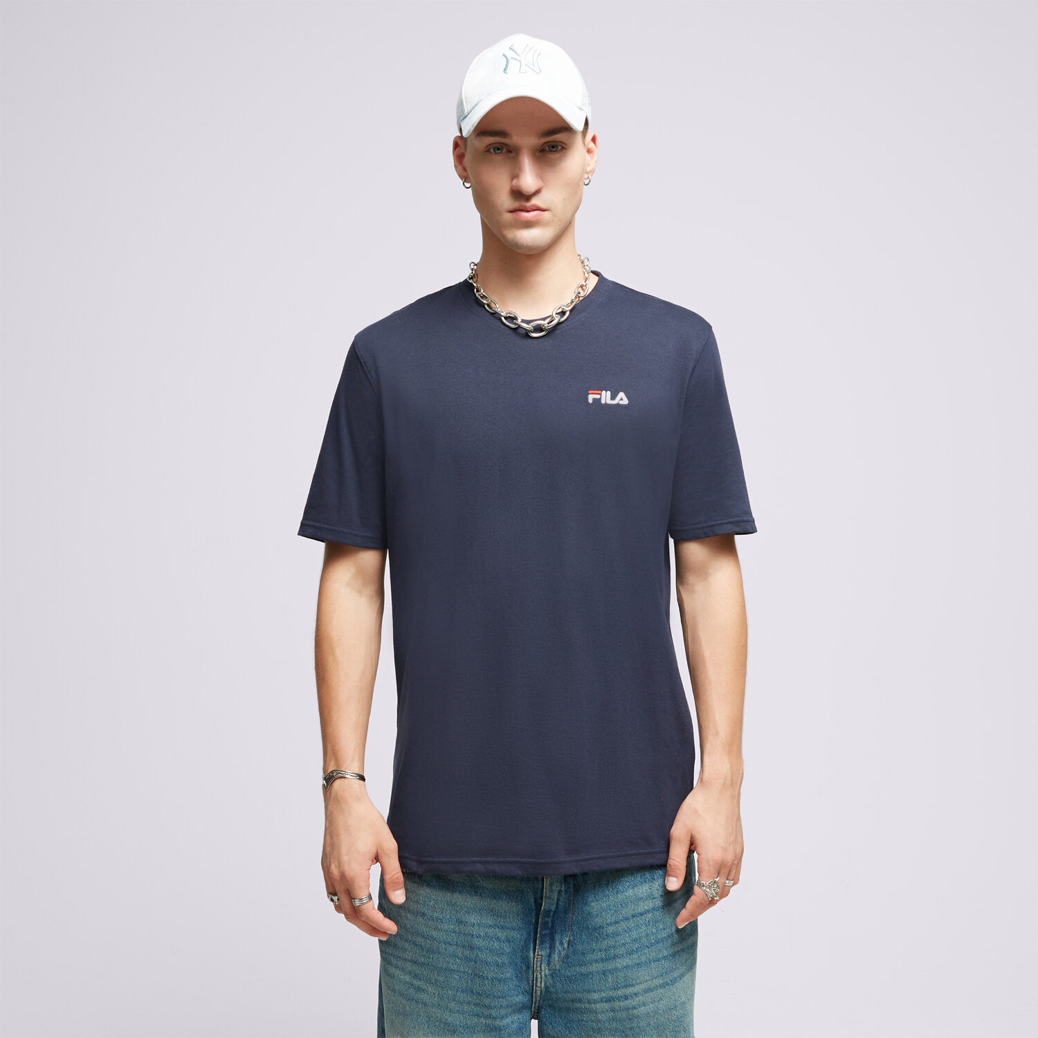 Koszulka, t-shirt sportowy męski FILA T-SHIRT DRINGO SS23SPM229.410 GRANATOWY