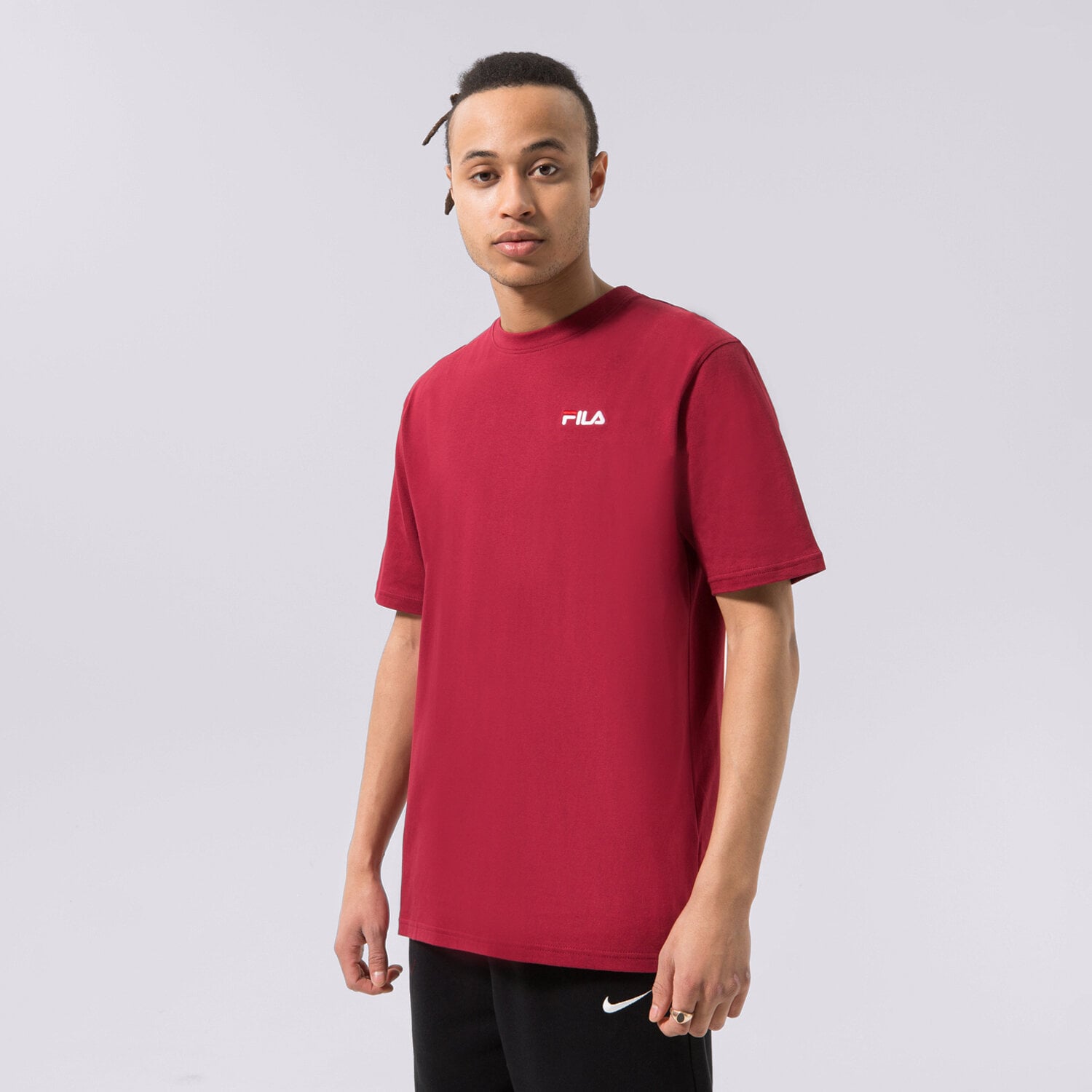 Koszulka, t-shirt sportowy męski FILA T-SHIRT DRINGO SS23SPM229337 BORDOWY