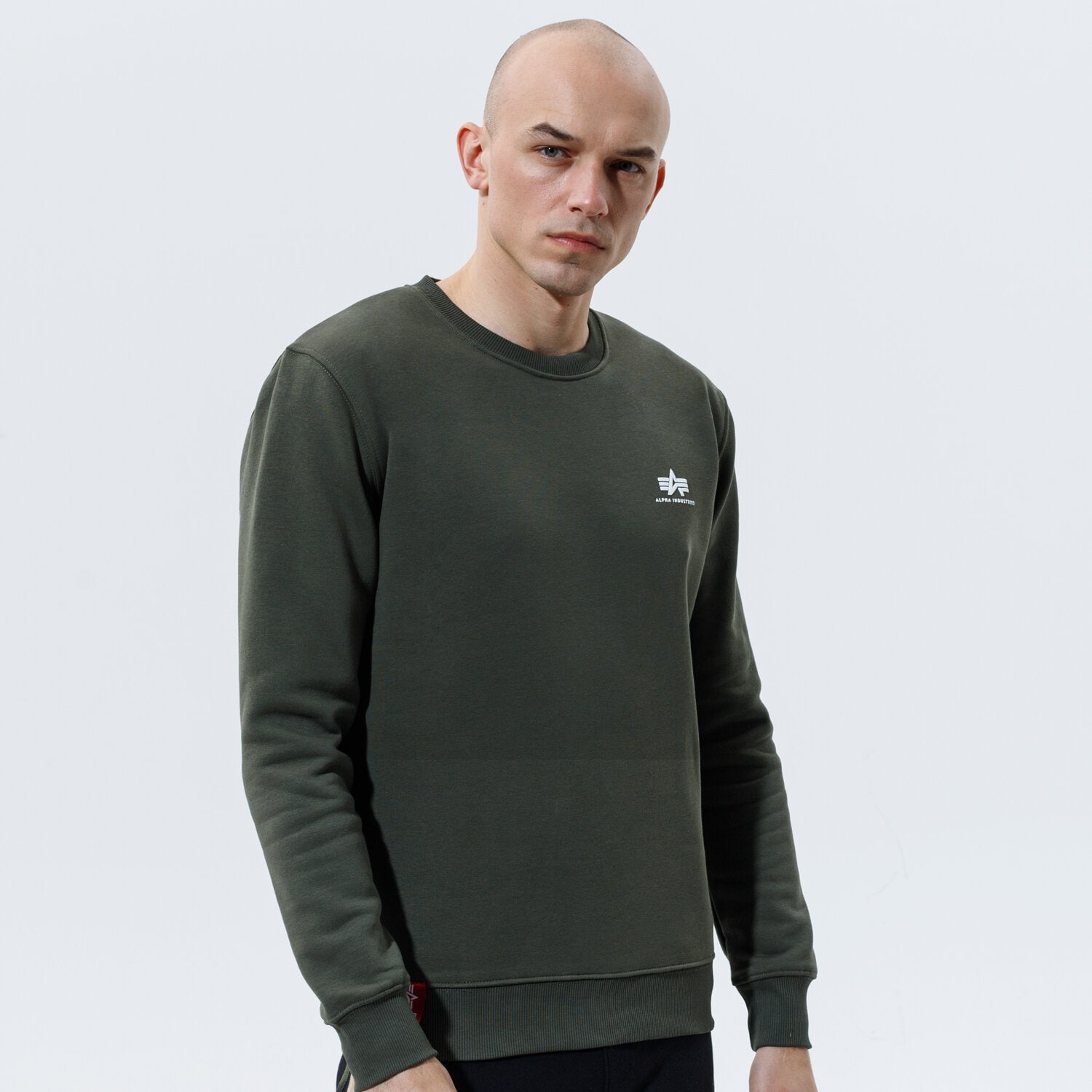 Bluza męska ALPHA INDUSTRIES BLUZA BASIC SWEATER SMALL LOGO 188307-142 KHAKI