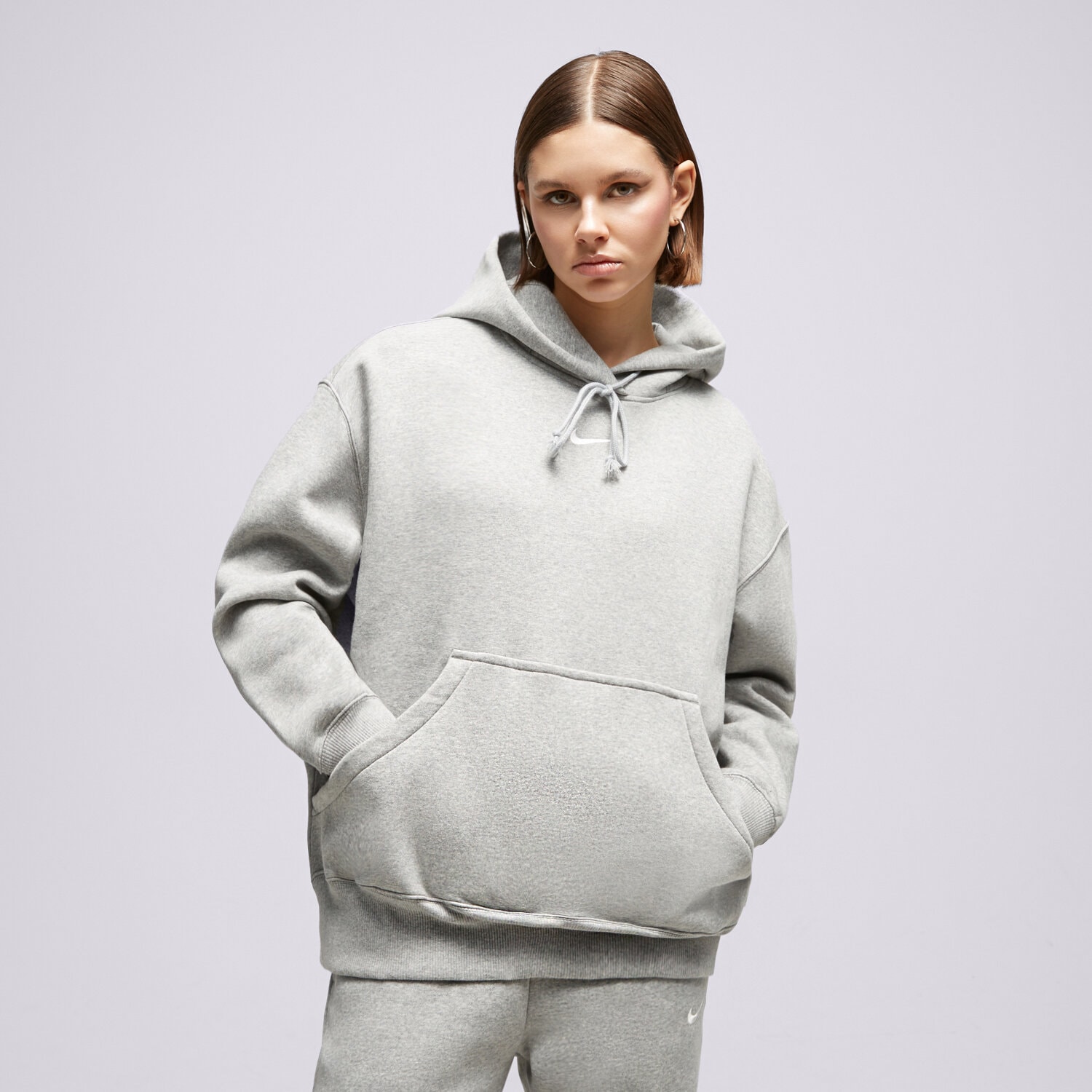 Bluza damska NIKE BLUZA Z KAPTUREM W NSW PHNX FLC OS PO HOODIE DQ5860-063 SZARY