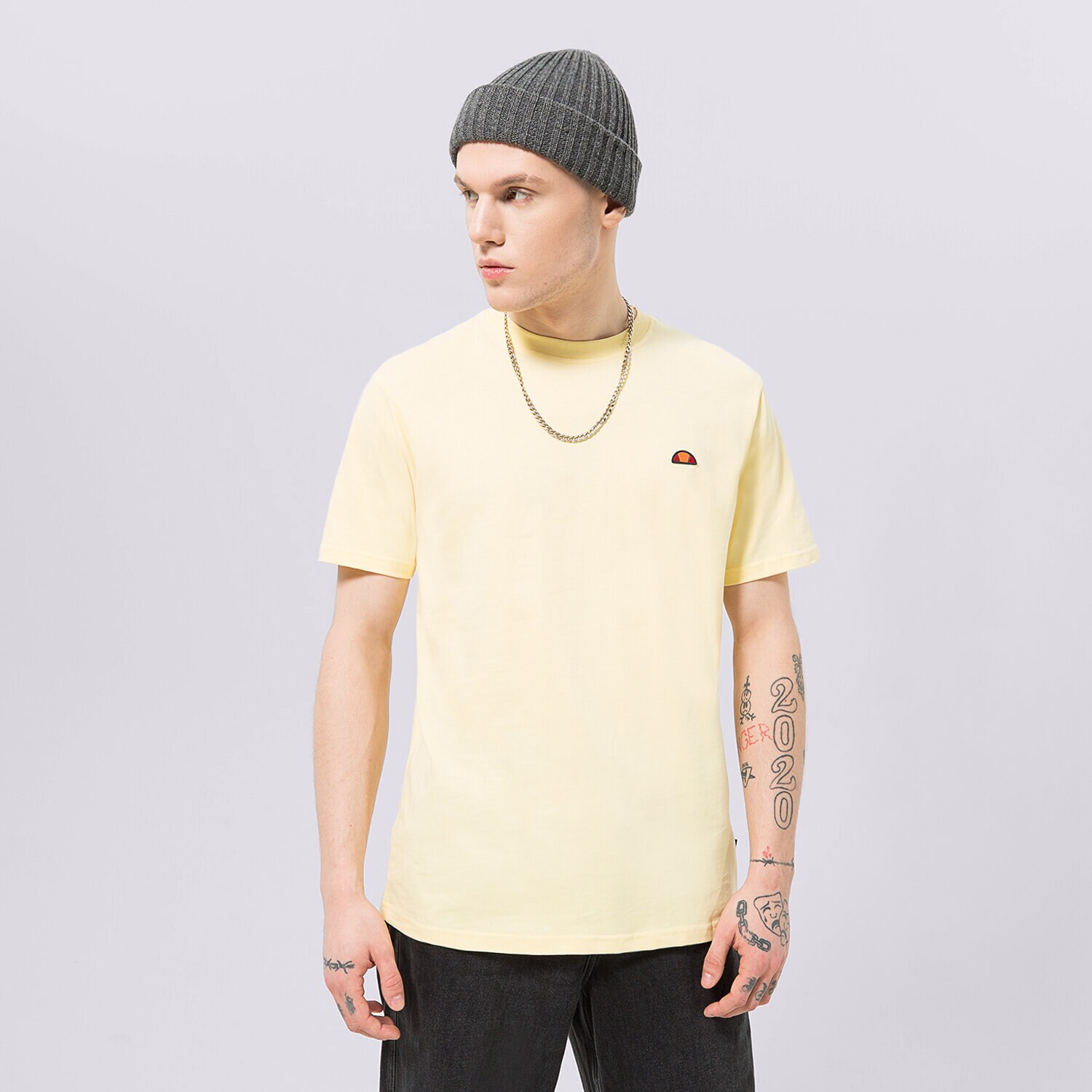 Koszulka, t-shirt sportowy męski ELLESSE T-SHIRT AZZINA LIGHT YELLOW SMG19603603 ŻÓŁTY