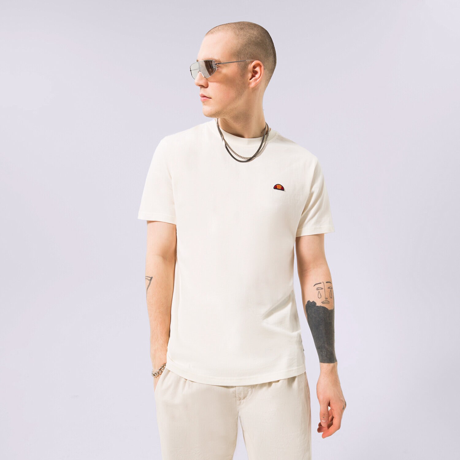 Koszulka, t-shirt sportowy męski ELLESSE T-SHIRT AZZINA OFF WHITE SMG19603904 BIAŁY