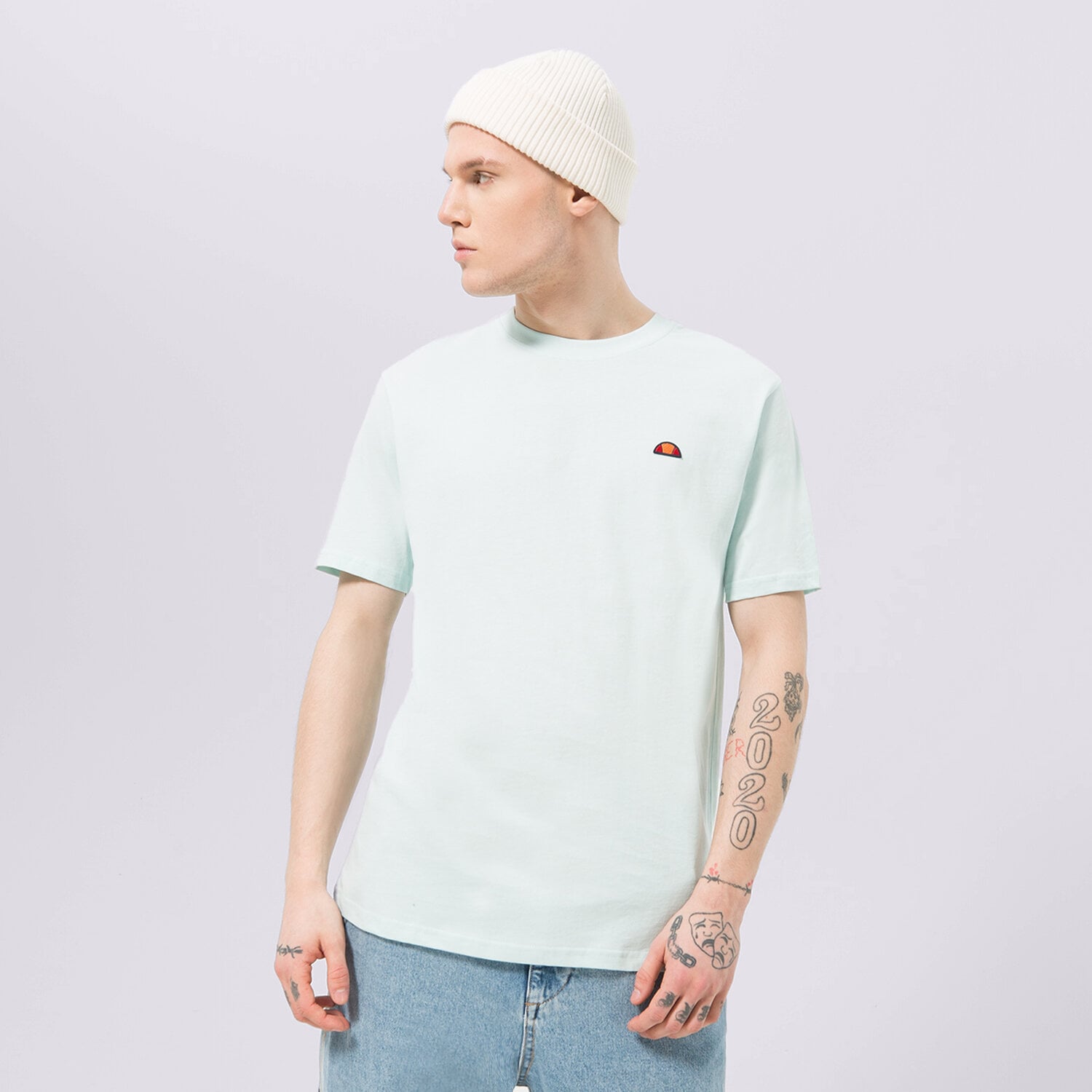 Koszulka, t-shirt sportowy męski ELLESSE T-SHIRT AZZINA LIGHT BLUE SMG19603426 NIEBIESKI