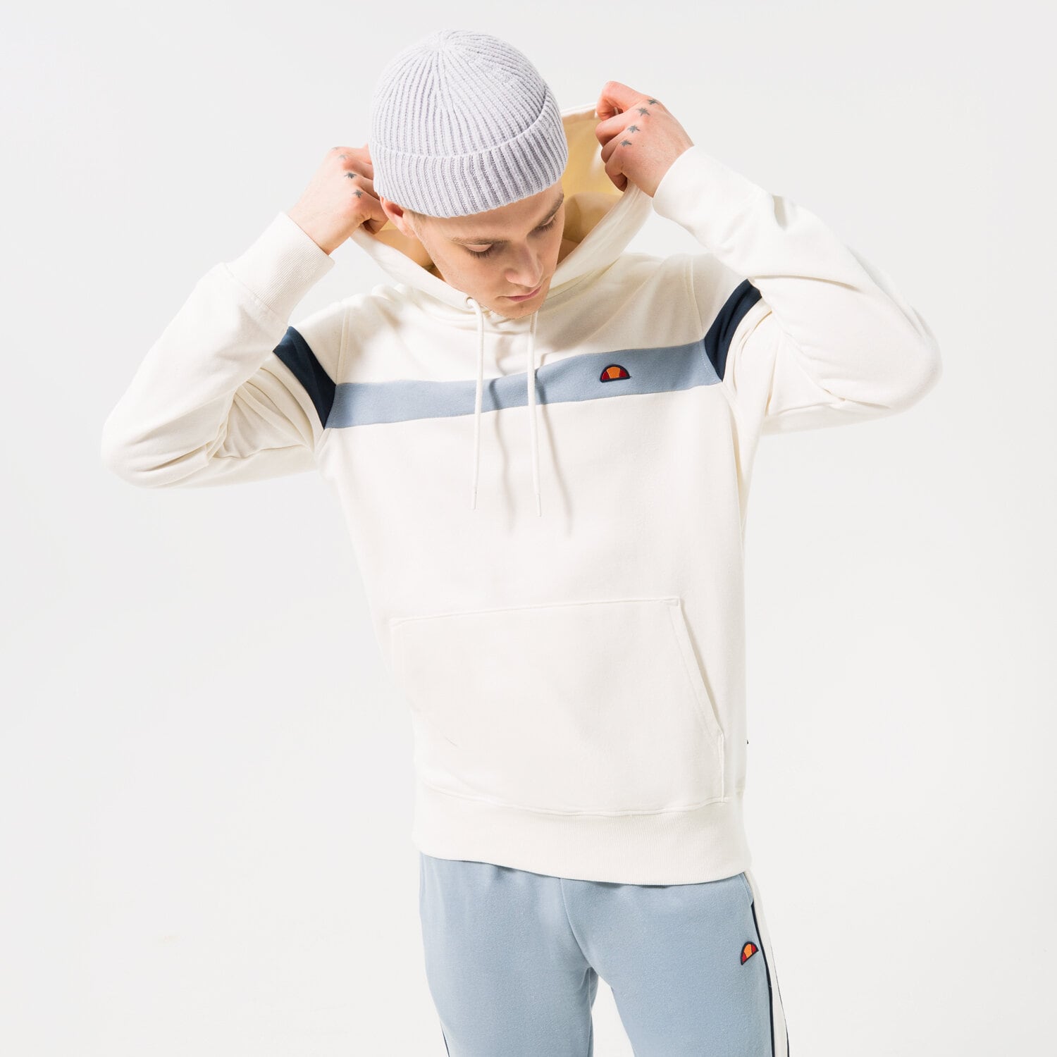 Bluza męska ELLESSE BLUZA Z KAPTUREM PIETRO OH HOODY OFF WHT SHR17434904 BIAŁY