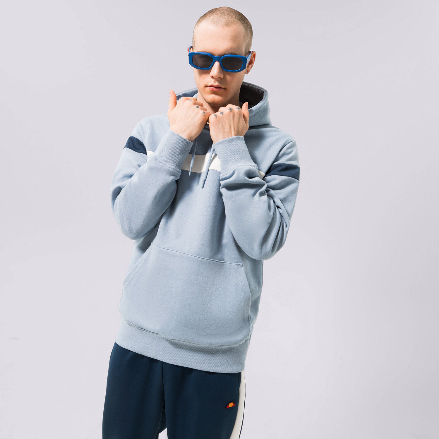 Bluza męska ELLESSE BLUZA Z KAPTUREM PIETRO OH HOODY LBLUE SHR17434426 NIEBIESKI