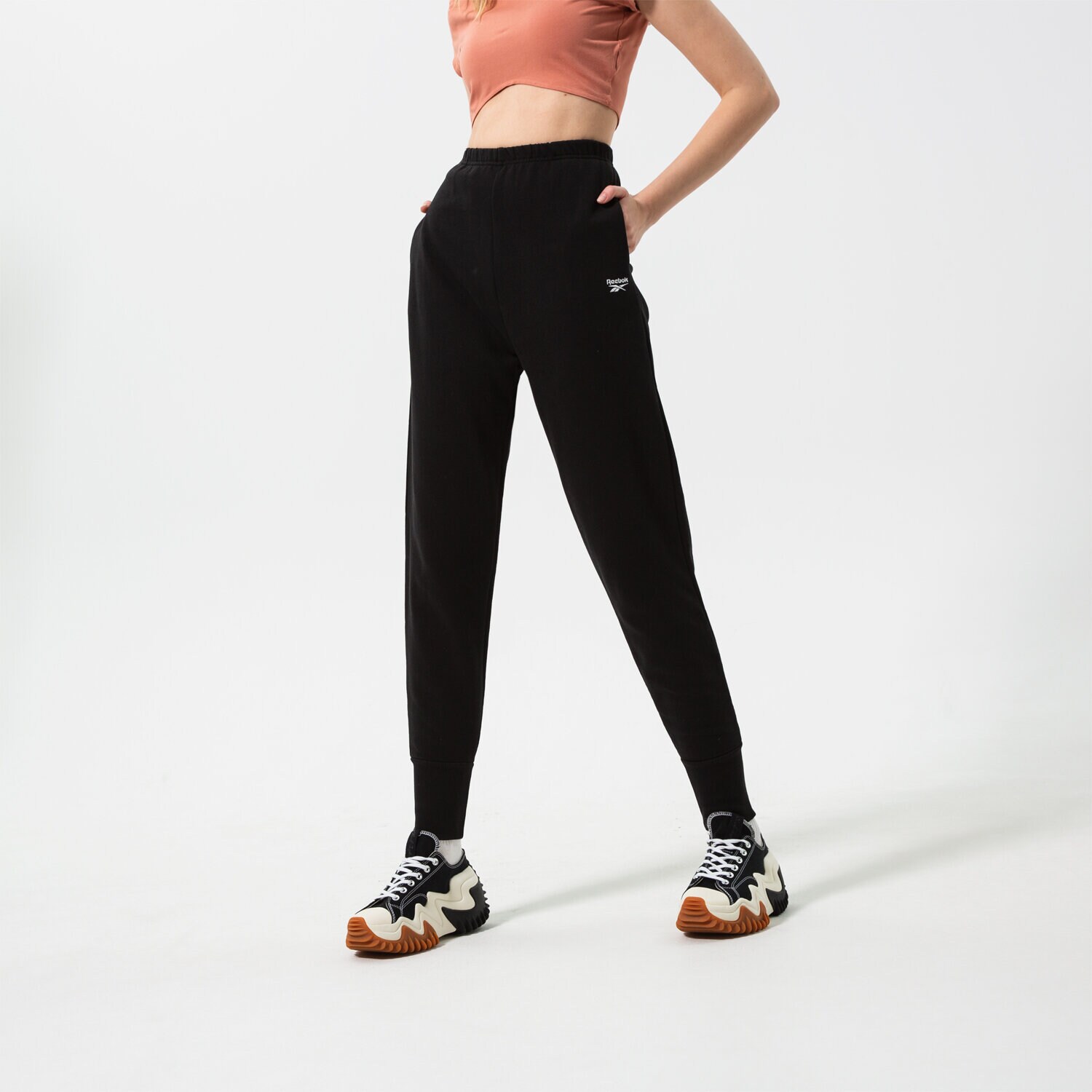 Spodnie sportowe damskie REEBOK SPODNIE CL WDE COZY FT PANT H49235 CZARNY