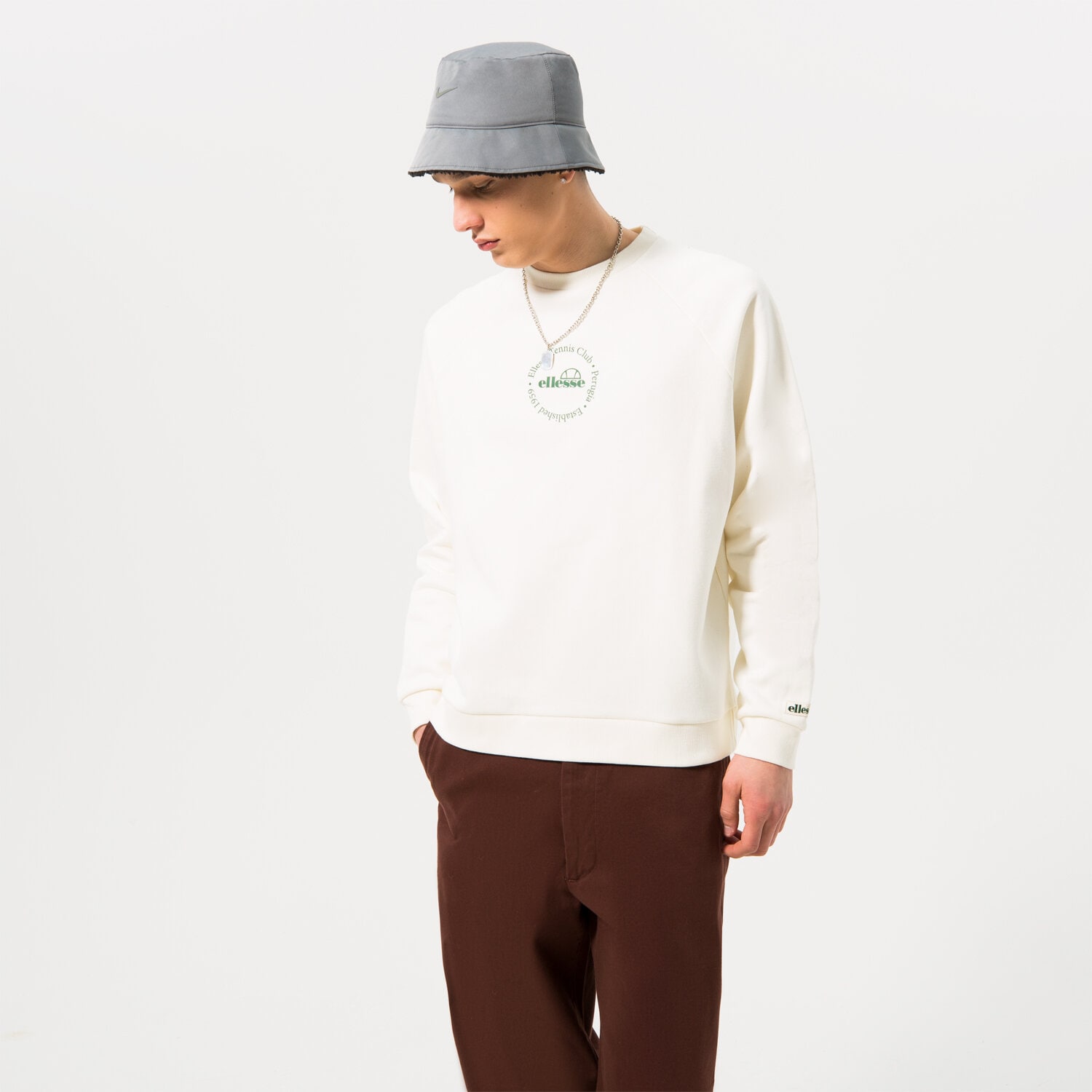 Bluza damska ELLESSE BLUZA VOLIERO SWEATSHIRT OFF WHT SGR17619904 BIAŁY