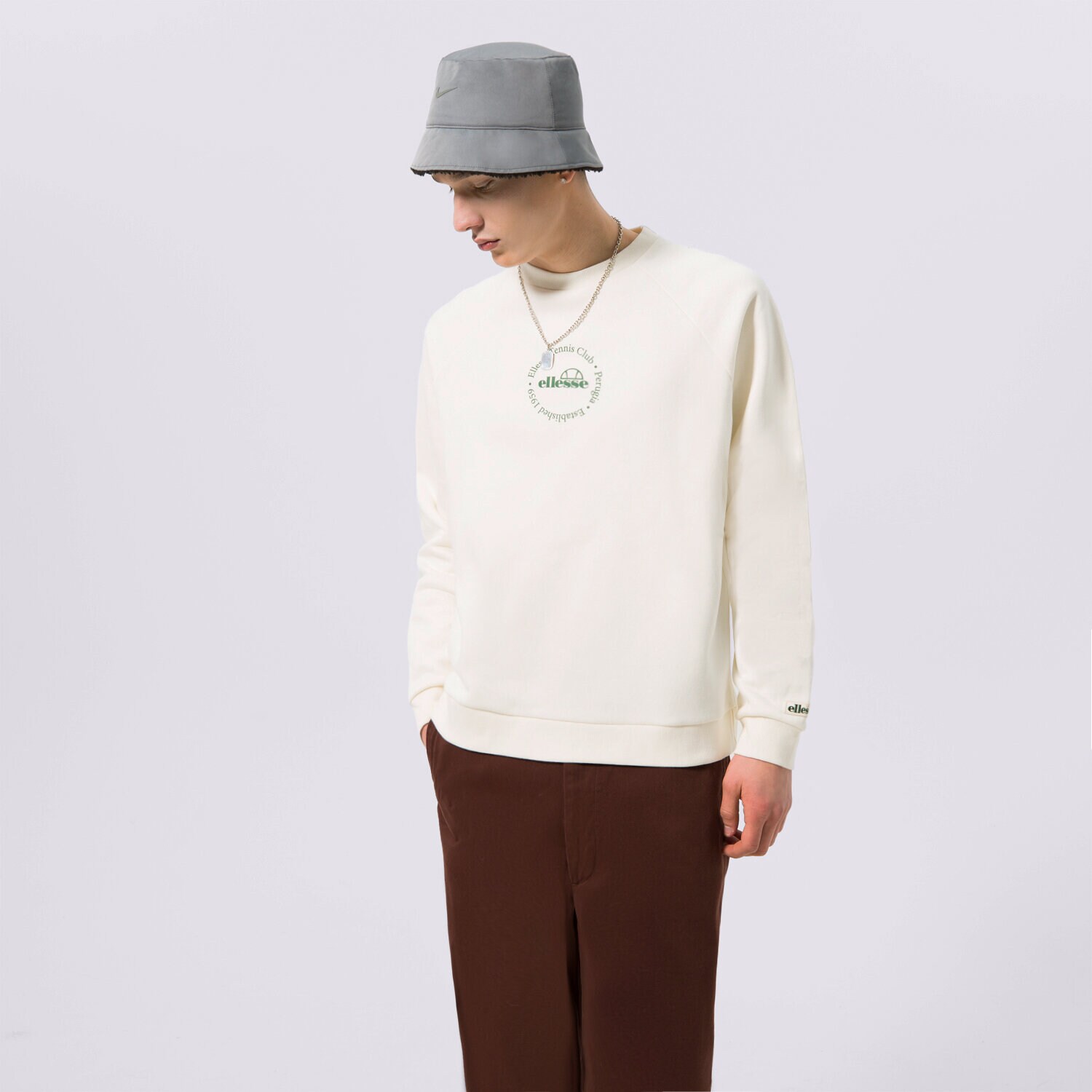 Bluza damska ELLESSE BLUZA VOLIERO SWEATSHIRT OFF WHT SGR17619904 BIAŁY