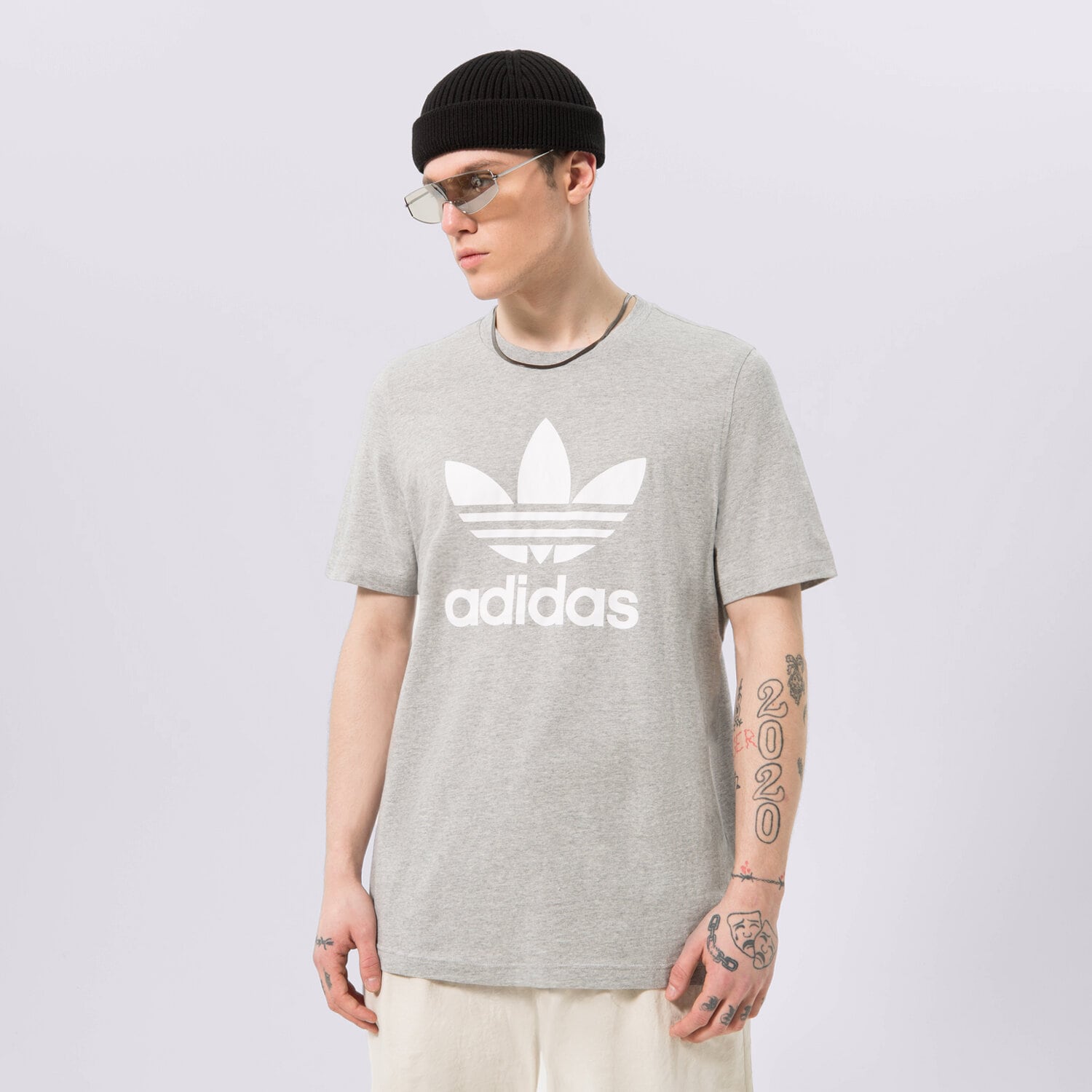 Koszulka, t-shirt sportowy męski ADIDAS T-SHIRT TREFOIL IA4817 SZARY