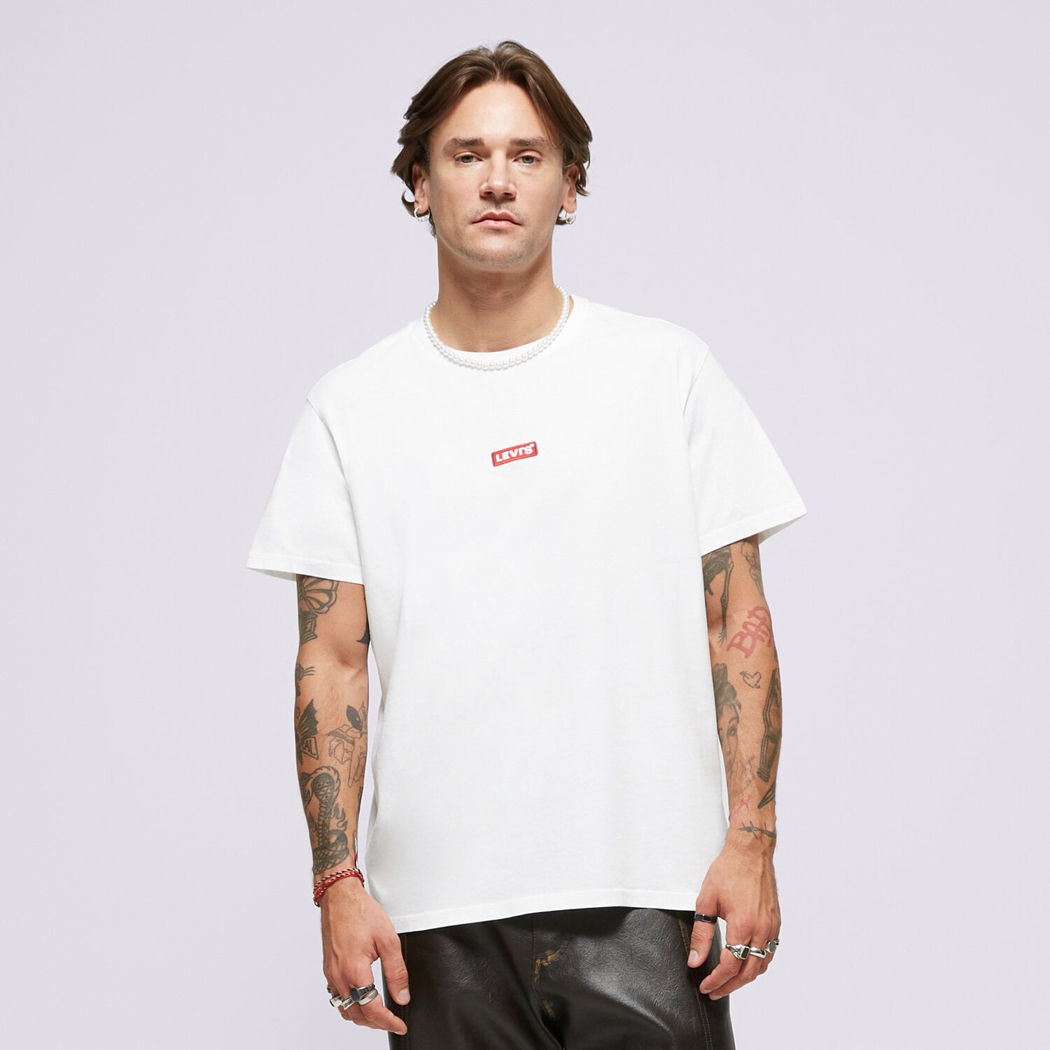 Koszulka, t-shirt sportowy męski LEVI'S T-SHIRT SS RELAXED BABY TAB T 79554-0039 BIAŁY