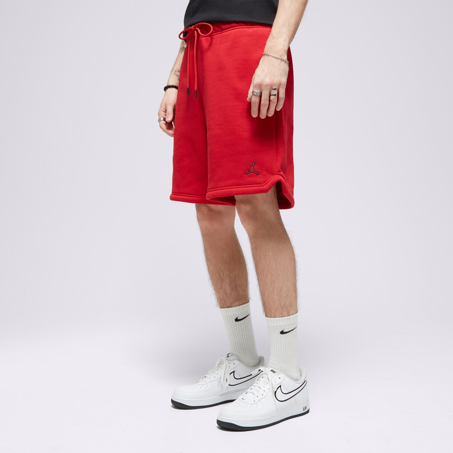 Krótkie spodenki, szorty męskie JORDAN SZORTY ESSENTIAL FLEECE SHORTS DA9826-687 CZERWONY