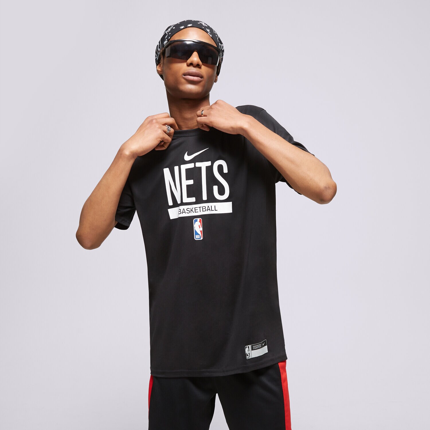 Koszulka, t-shirt sportowy męski NIKE T SHIRT BROOKLYN NETS DR6451-010 CZARNY