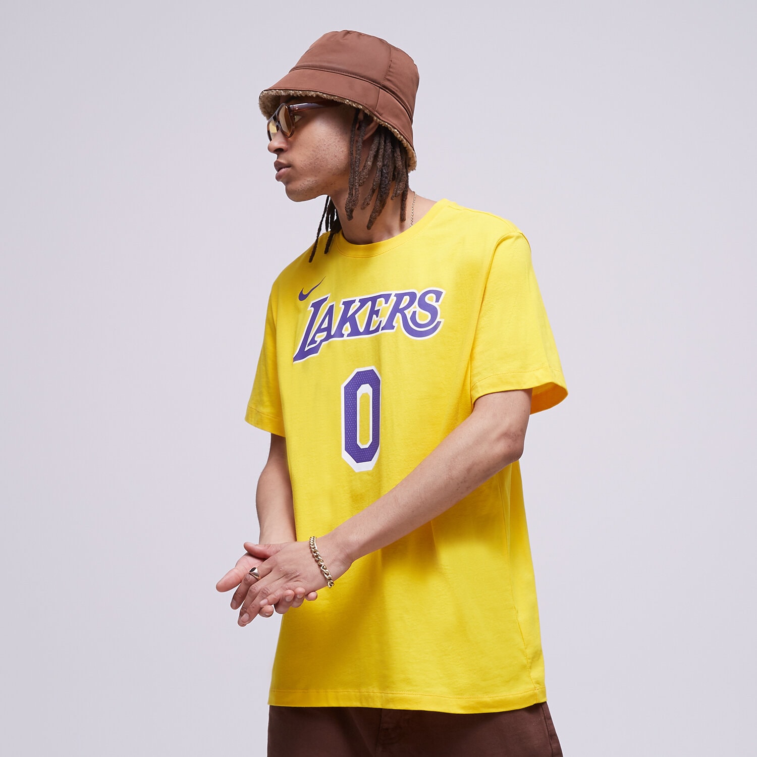Koszulka, t-shirt sportowy męski NIKE T SHIRT LOS ANGELES LAKERS DR6380-736 ŻÓŁTY