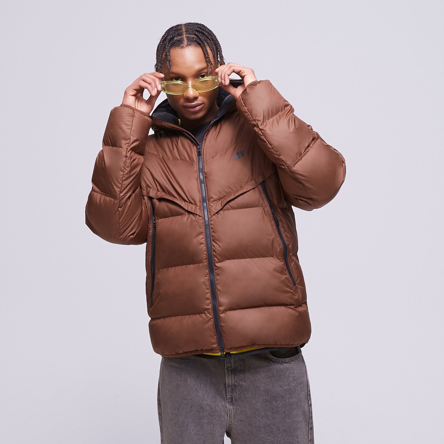 Kurtka zimowa męska NIKE KURTKA ZIMOWA M NK SF WR PL-FLD HD JKT DR9605-259 BRĄZOWY