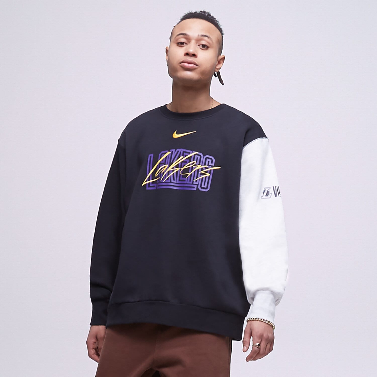 Bluza męska NIKE BLUZA LAL M NK FLC CREW CTS GX NBA DR9333-010 CZARNY