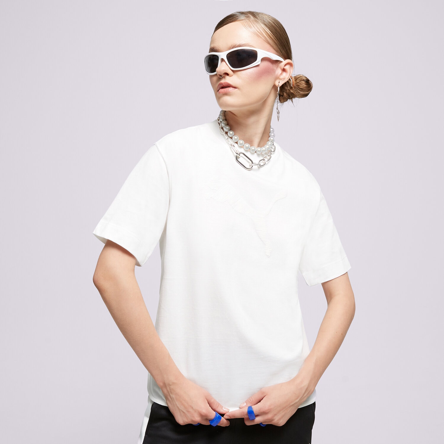 Koszulka, t-shirt damski PUMA T-SHIRT HER TEE 673107 02 BIAŁY