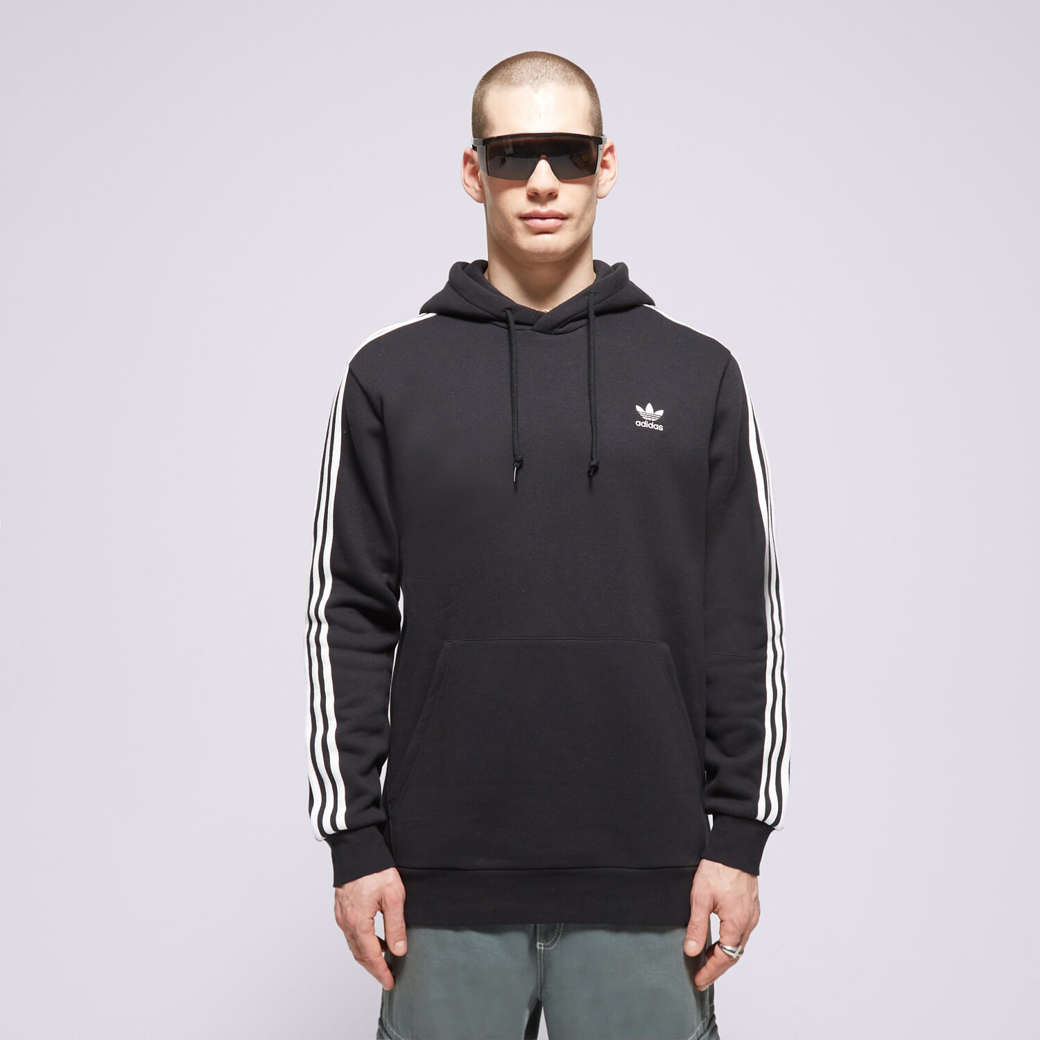 Bluza męska ADIDAS BLUZA Z KAPTUREM 3-STRIPES HOODY IA6346 CZARNY