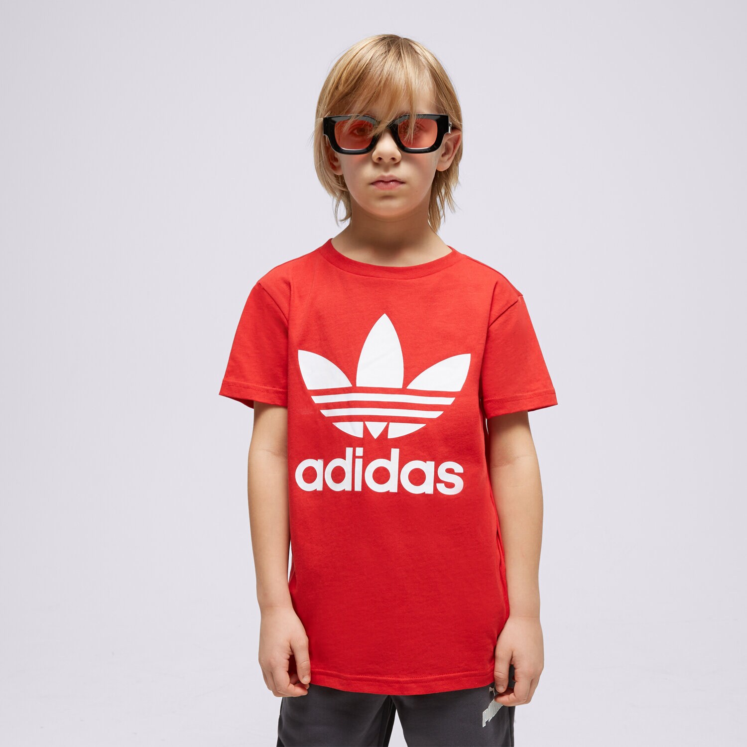 Koszulka, t-shirt dla dzieci ADIDAS T-SHIRT TREFOIL TEE BOY IB9929 SZARY
