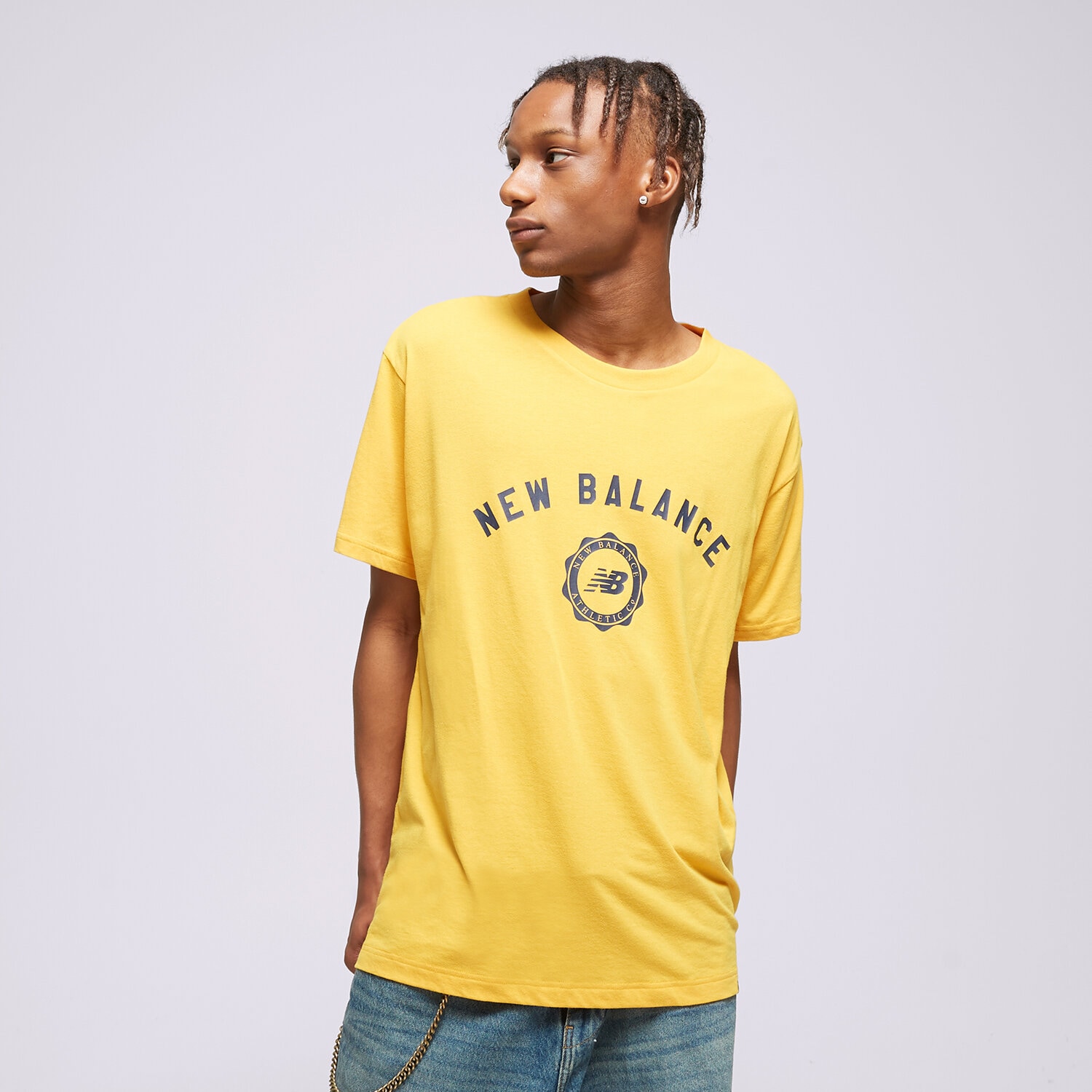 Koszulka, t-shirt sportowy męski NEW BALANCE T-SHIRT NB SPORT SEASONAL TEE MT31904VGL ŻÓŁTY