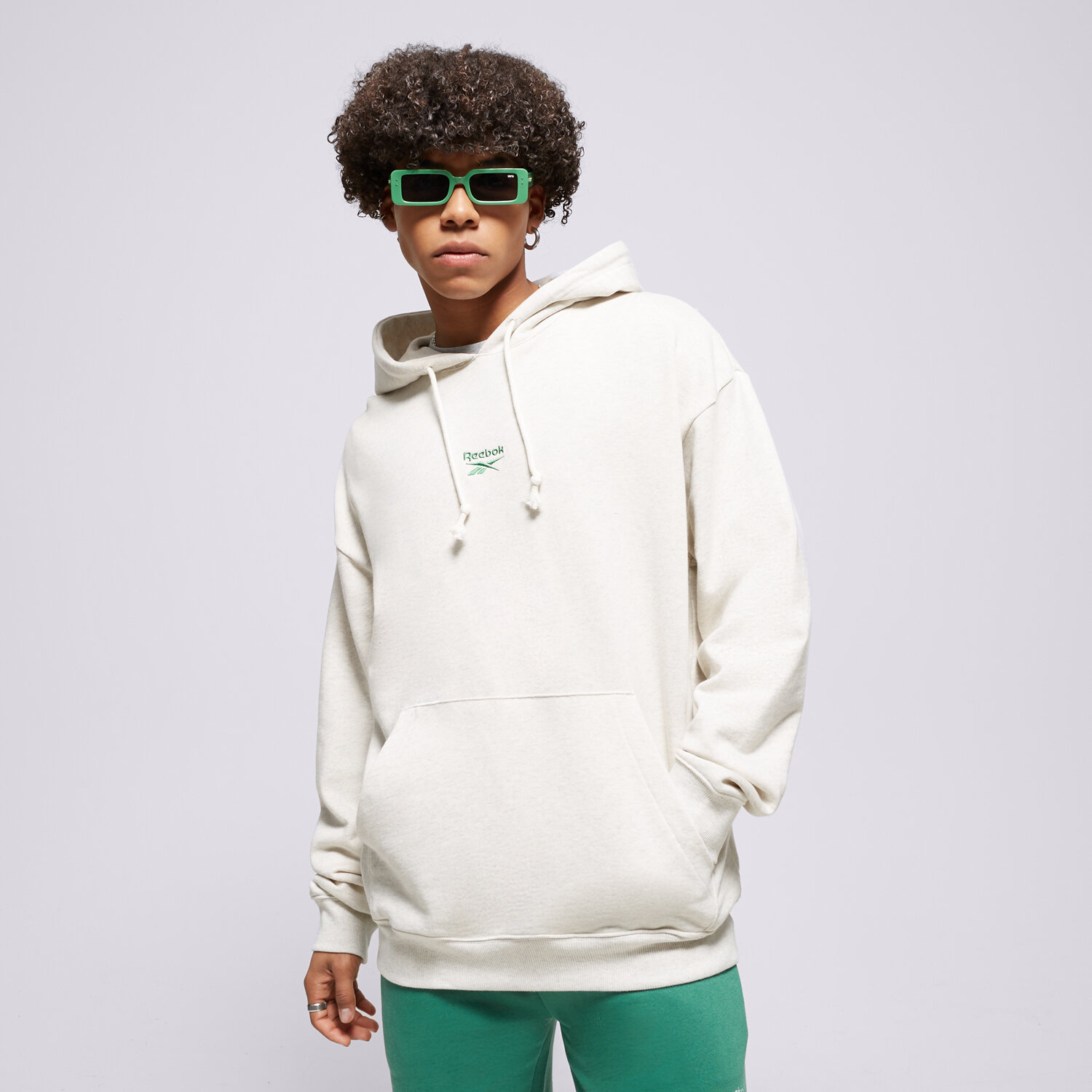 Bluza męska REEBOK BLUZA Z KAPTUREM CL SV HOODIE HS7152 BIAŁY