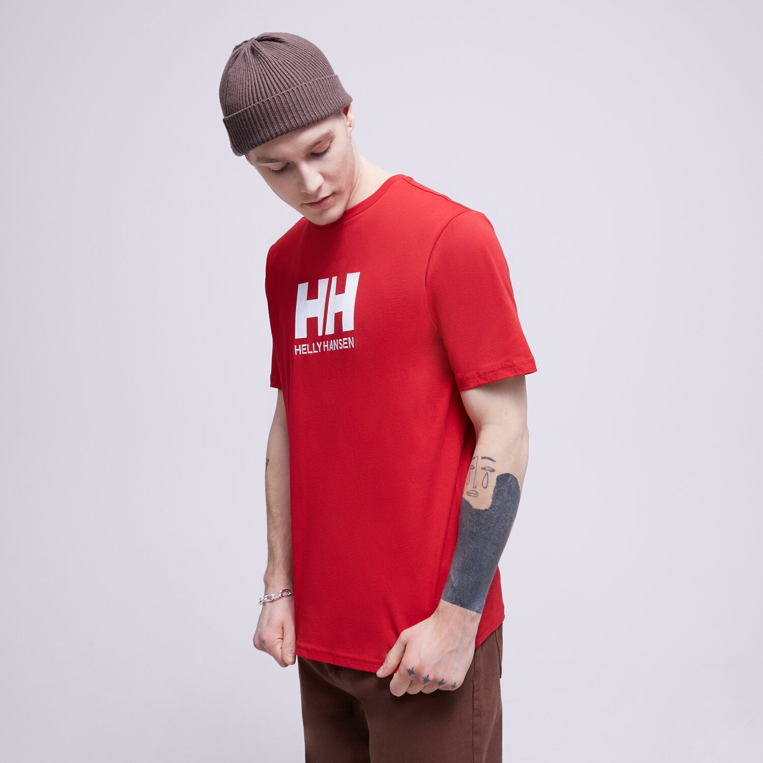 Koszulka, t-shirt sportowy męski HELLY HANSEN T-SHIRT HH LOGO 33979163 CZERWONY