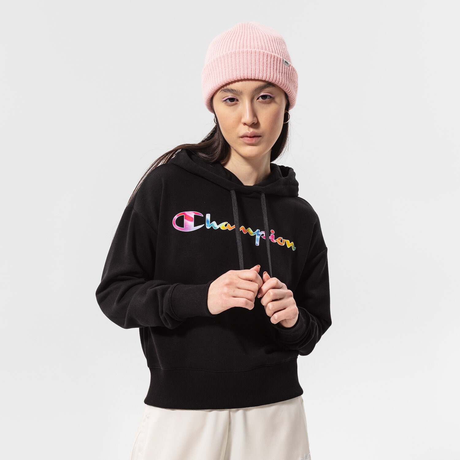 Bluza damska CHAMPION BLUZA Z KAPTUREM HOODED SWEATSHIRT 114982KK001 CZARNY