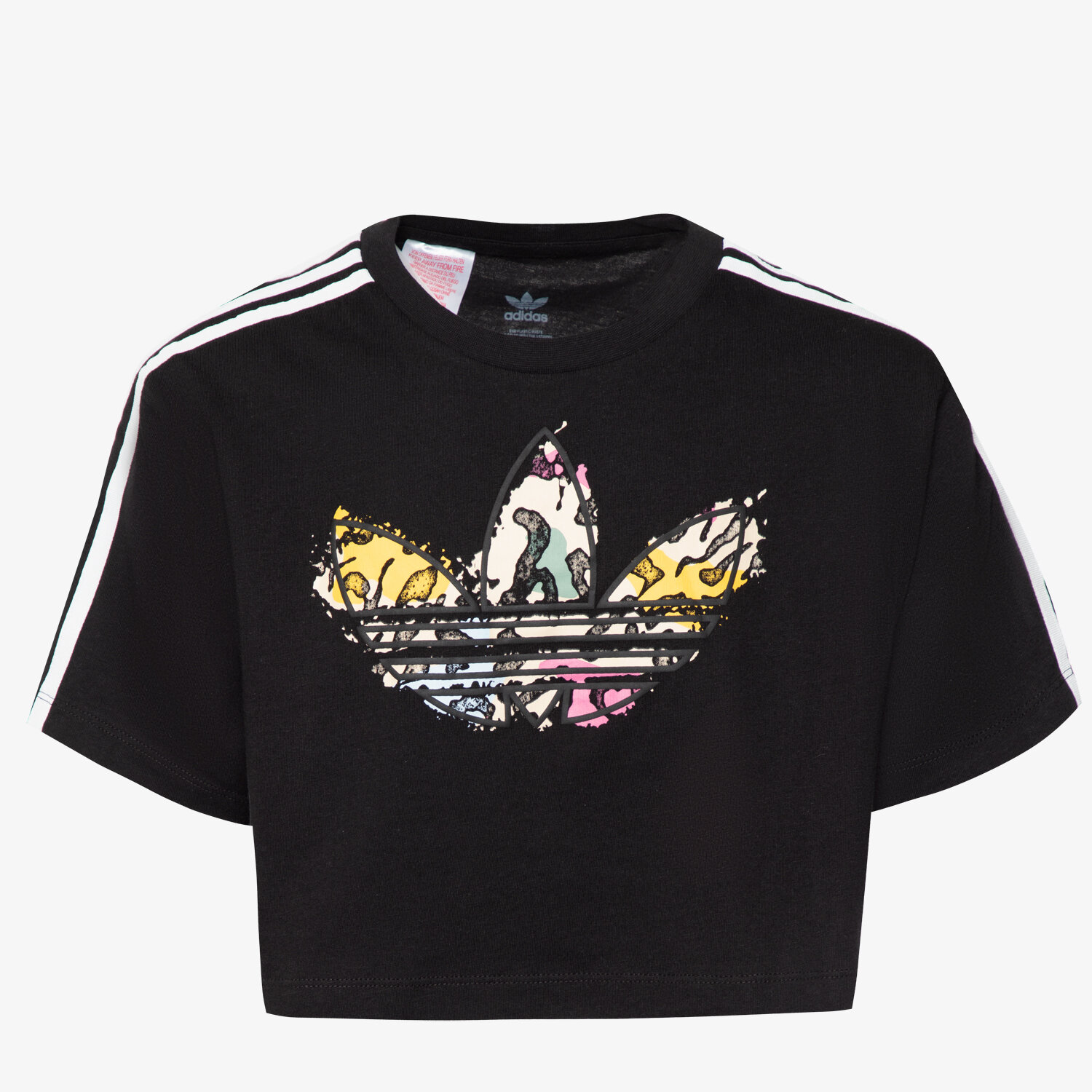 Koszulka, t-shirt dla dzieci ADIDAS T-SHIRT CROP TEE GIRL IB8583 CZARNY