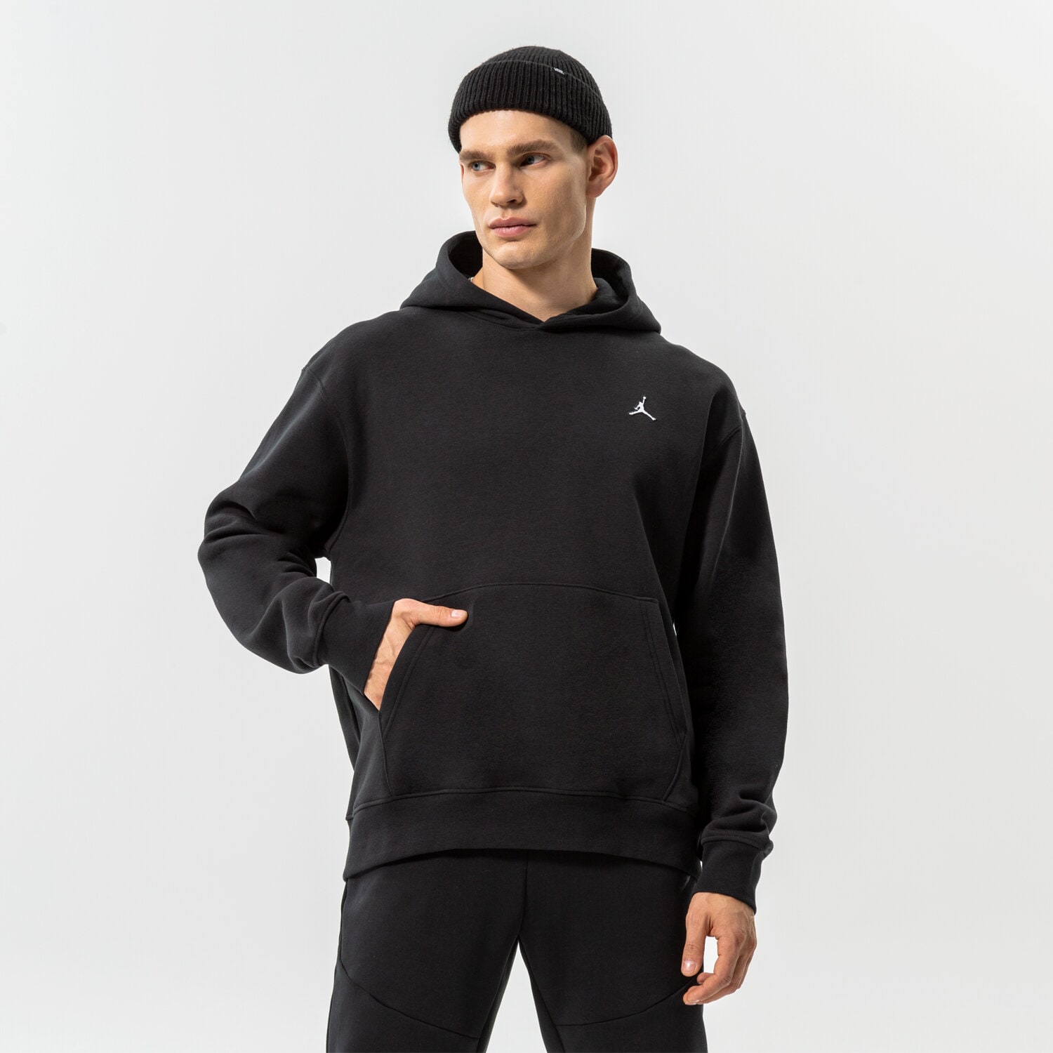 Bluza męska JORDAN BLUZA Z KAPTUREM M J ESS FLC PO HOODIE DQ7466-010 CZARNY