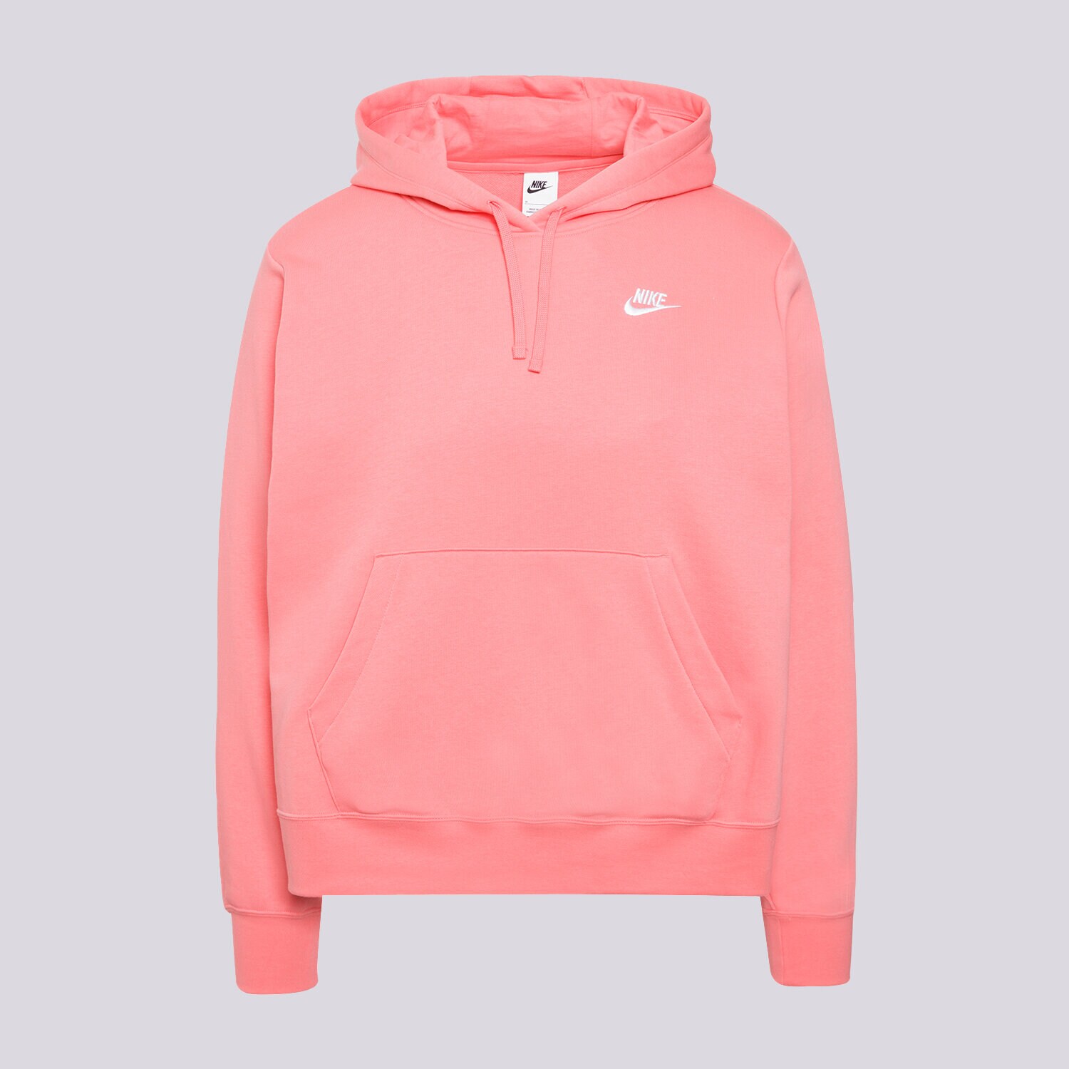 Bluza damska NIKE BLUZA Z KAPTUREM W NSW CLUB FLC STD PLUS SIZE DV5092-894 RÓŻOWY