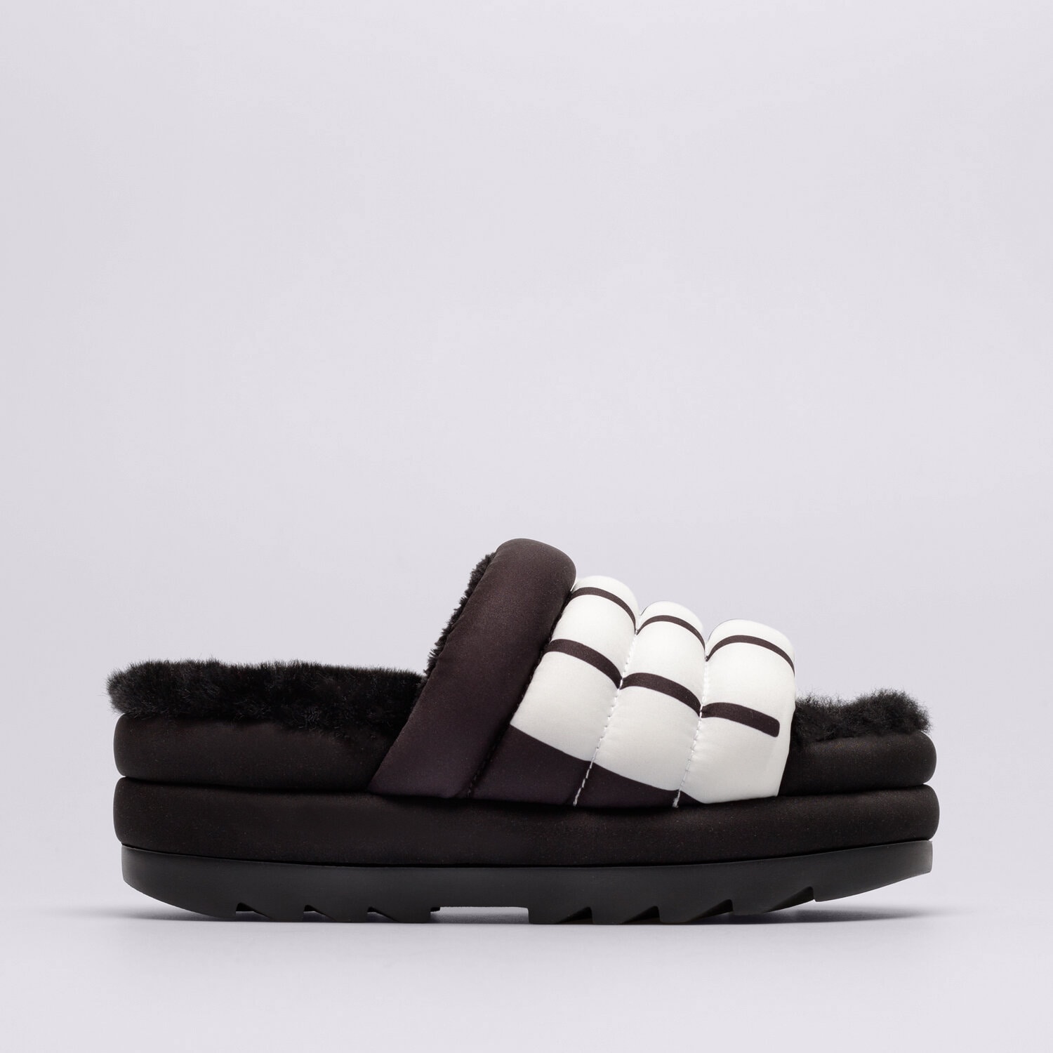 Klapki damskie UGG MAXI SLIDE LOGO 1127067-BLACK CZARNY
