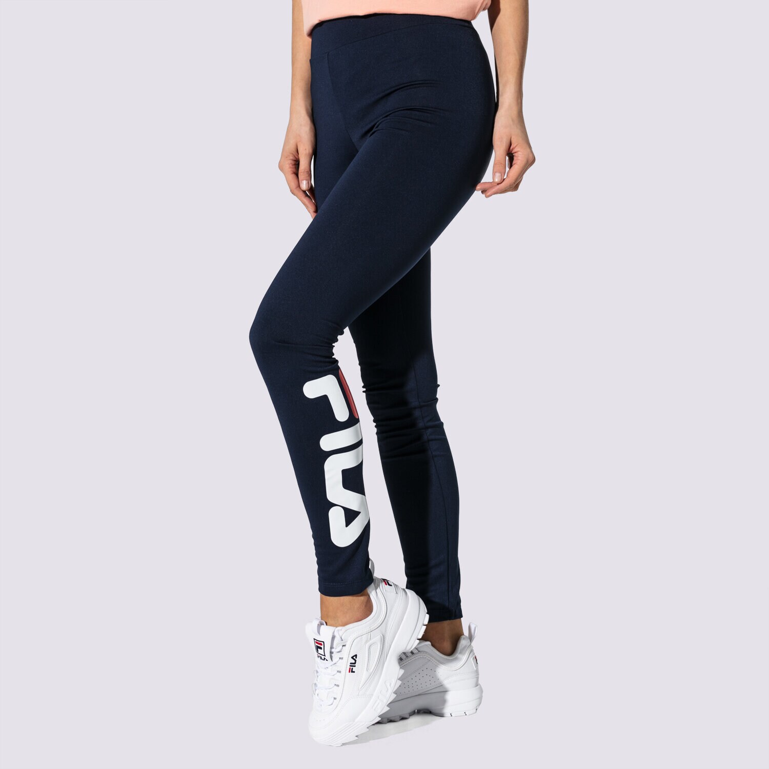 Spodnie sportowe damskie FILA LEGGINGS FLEX 2.0 LEGGINGS 681826170 GRANATOWY
