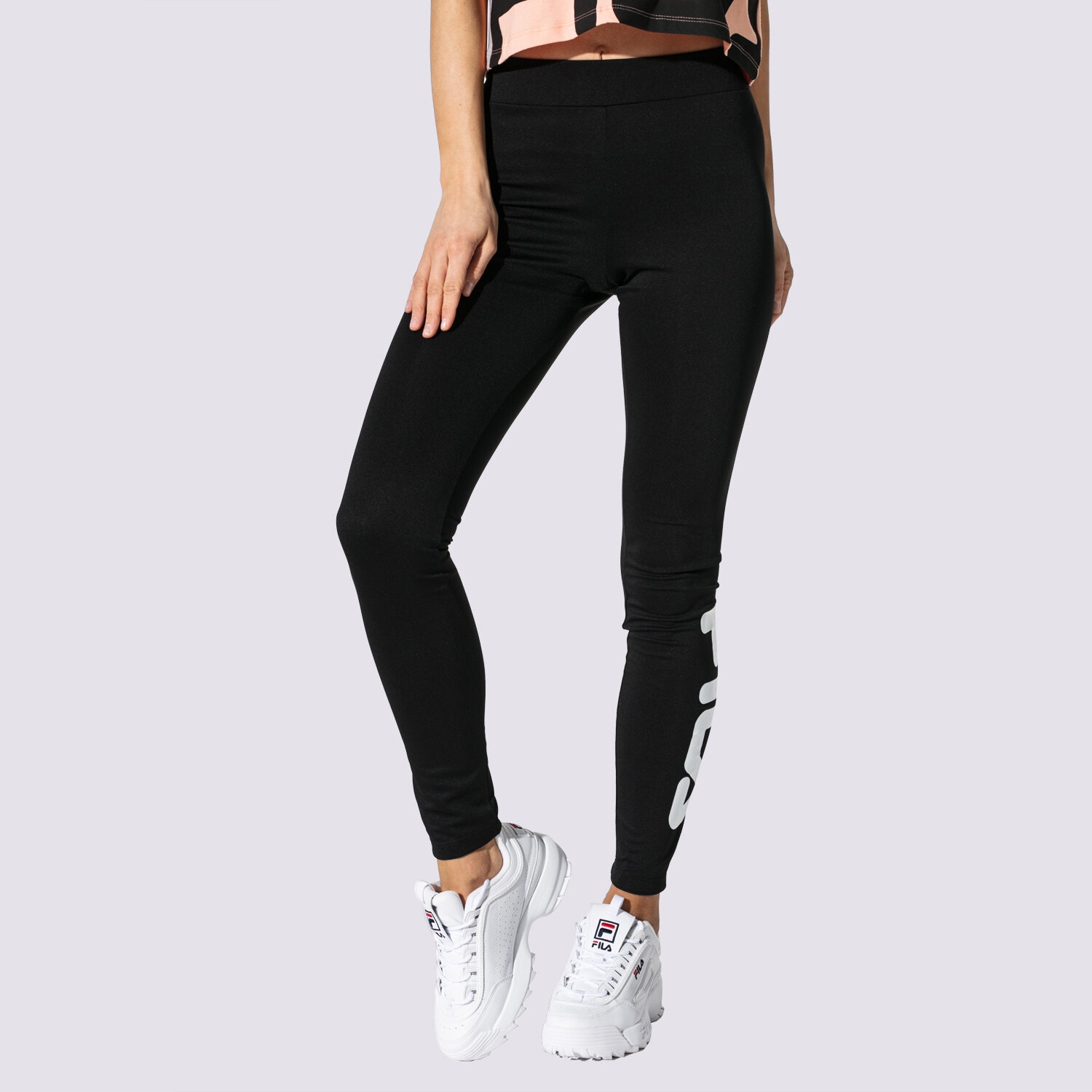 Spodnie sportowe damskie FILA LEGGINGS FLEX LEGGINGS 681826002 CZARNY