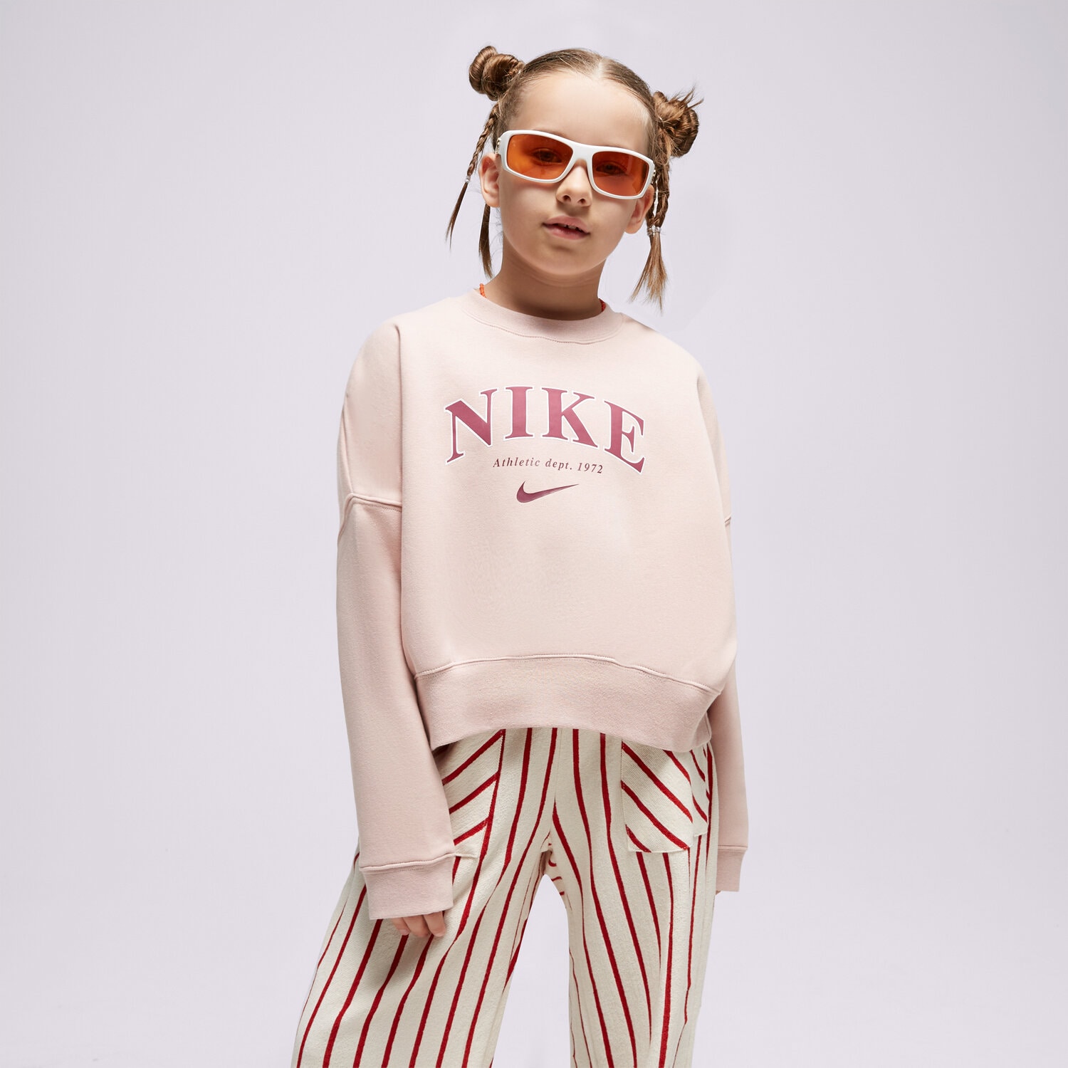 Sportowa bluza dziecięca NIKE BLUZA G NSW TREND FLC CREW FD0885-601 RÓŻOWY