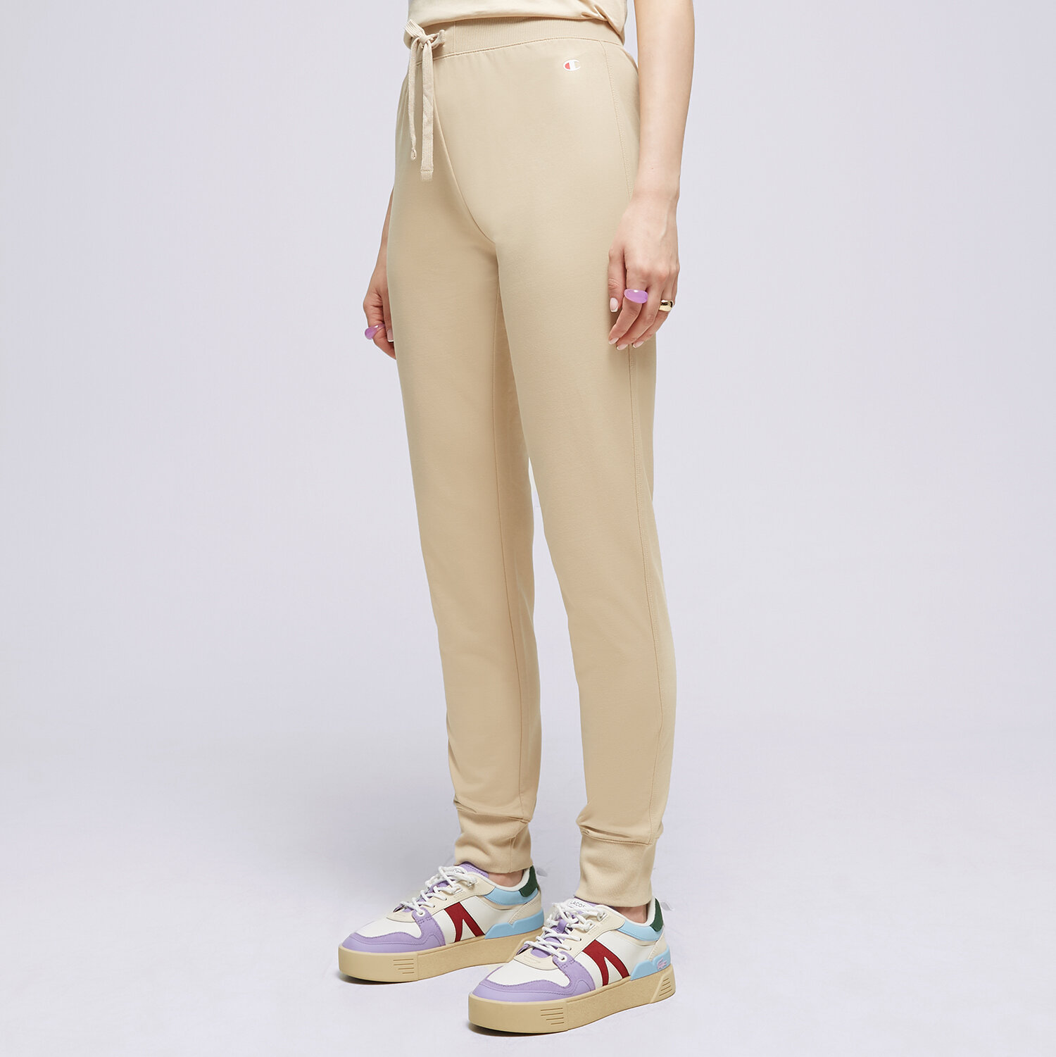 Spodnie sportowe damskie CHAMPION SPODNIE RIB CUFF PANTS 114898MS073 BRĄZOWY