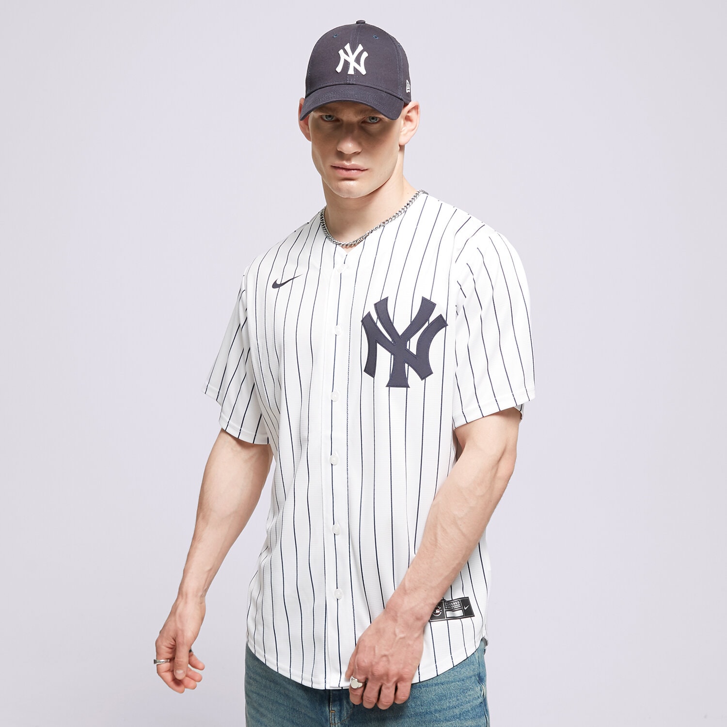Koszule męskie sportowe NIKE KOSZULA REPLICA HOME NEW YORK YANKEES MLB T770-NKWH-NK-XVH BIAŁY