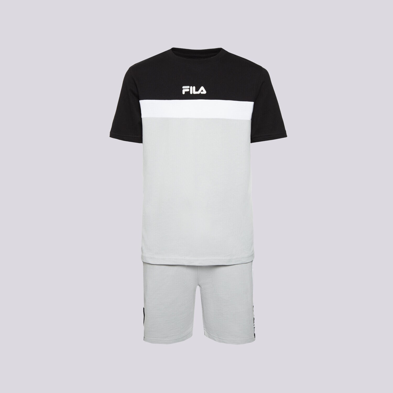 Sportowe spodnie dziecięce FILA CUT & SEW T SHIRT/SHORTS SET JUNIOR SS22JDK013GRY SZARY
