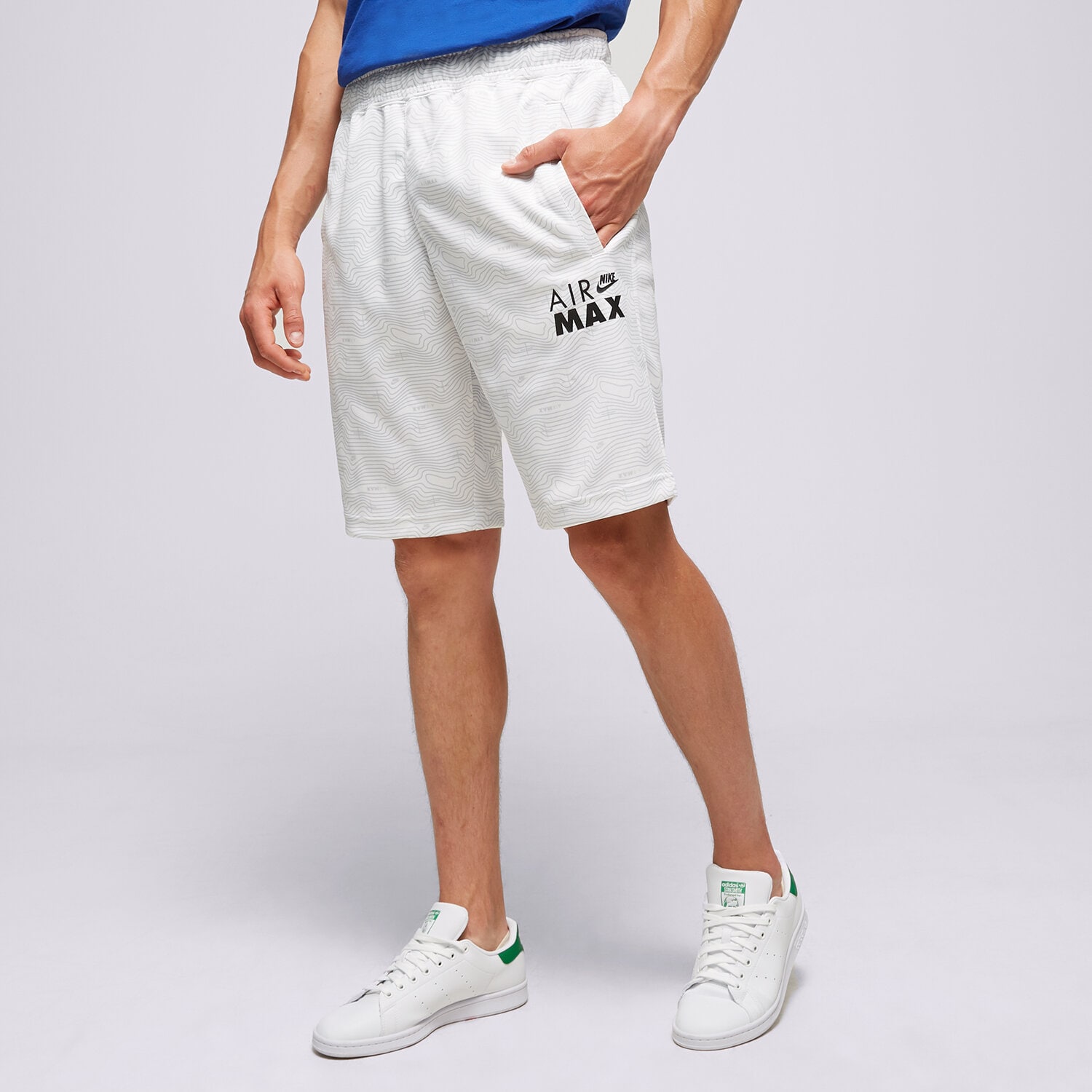 Krótkie spodenki, szorty męskie NIKE SZORTY AIR MAX ALL OVER PRINT SHORTS DO7243-100 BIAŁY