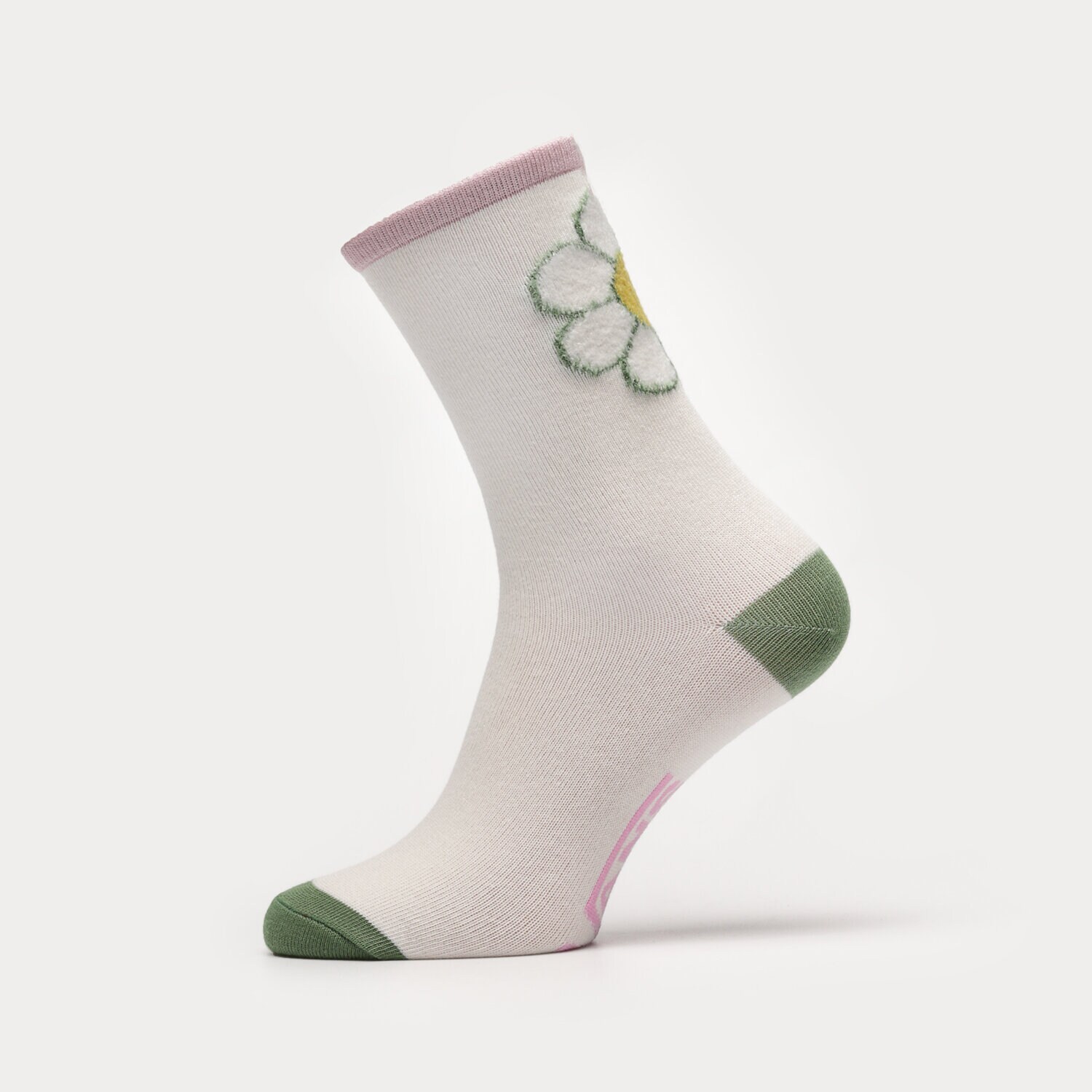 Skarpetki sportowe damskie VANS SKARPETY OVERSIZED FLORAL SOCK VN00074KFS8 BIAŁY