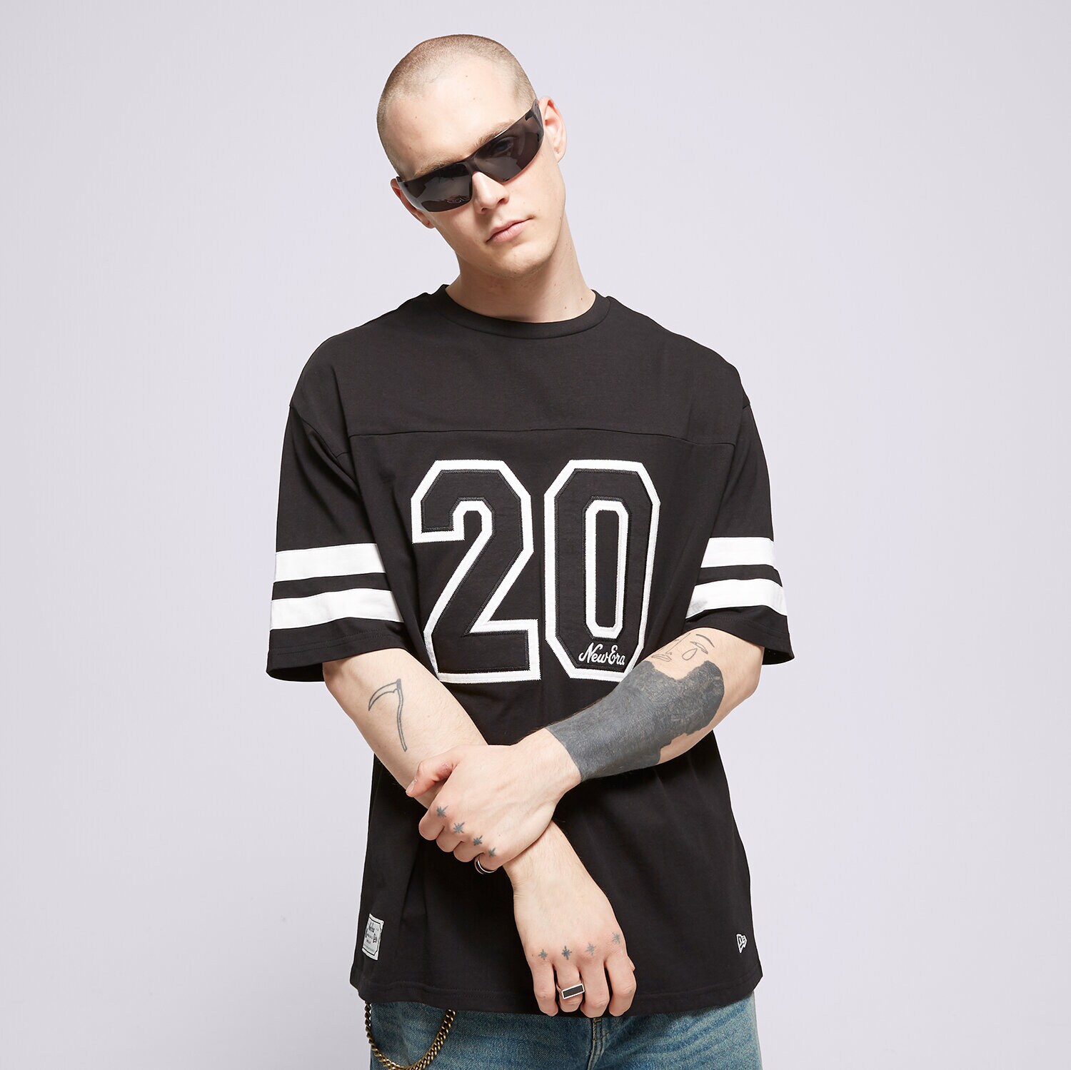 Koszulka, t-shirt sportowy męski NEW ERA T-SHIRT NE OS NONE 60357079 CZARNY