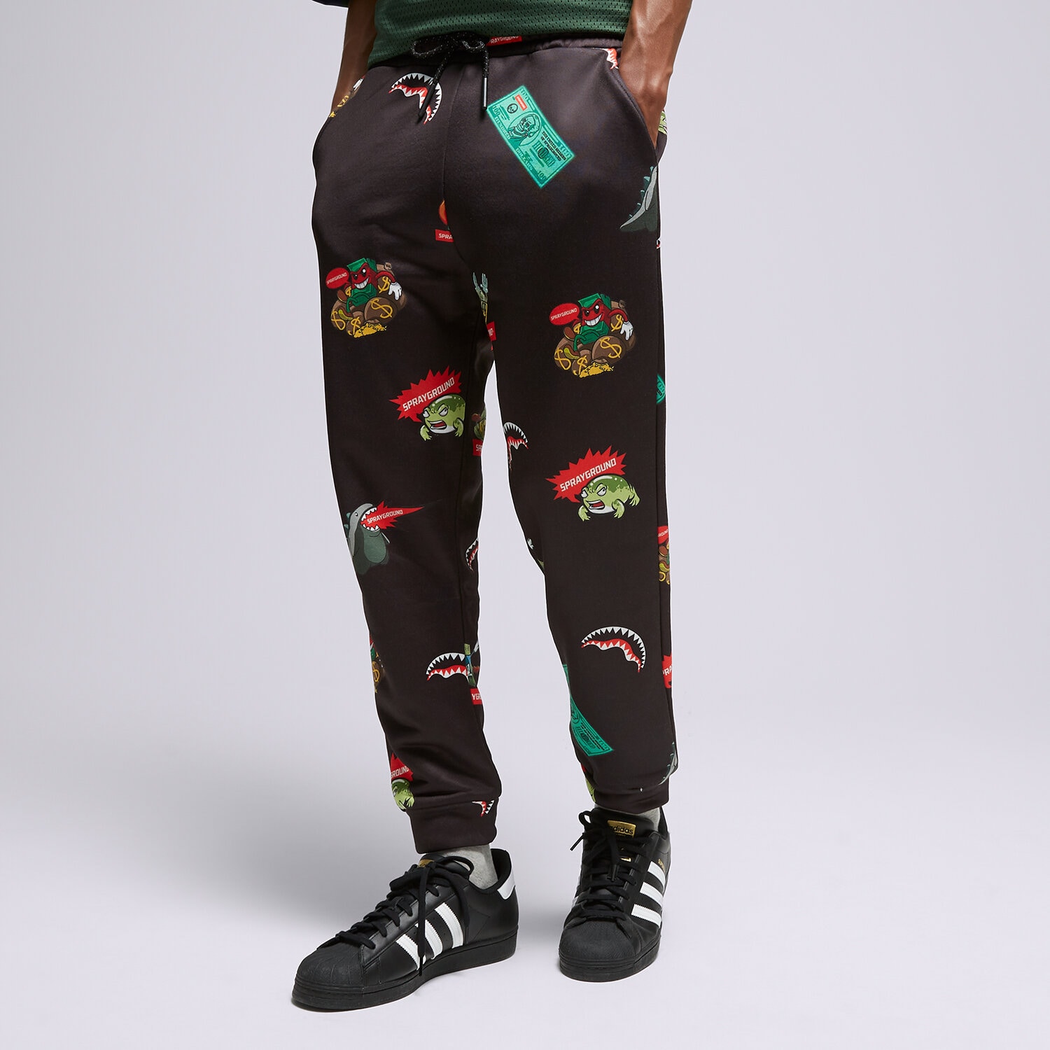 Spodnie sportowe męskie SPRAYGROUND SPODNIE SP110 SP110-BLACK CZARNY