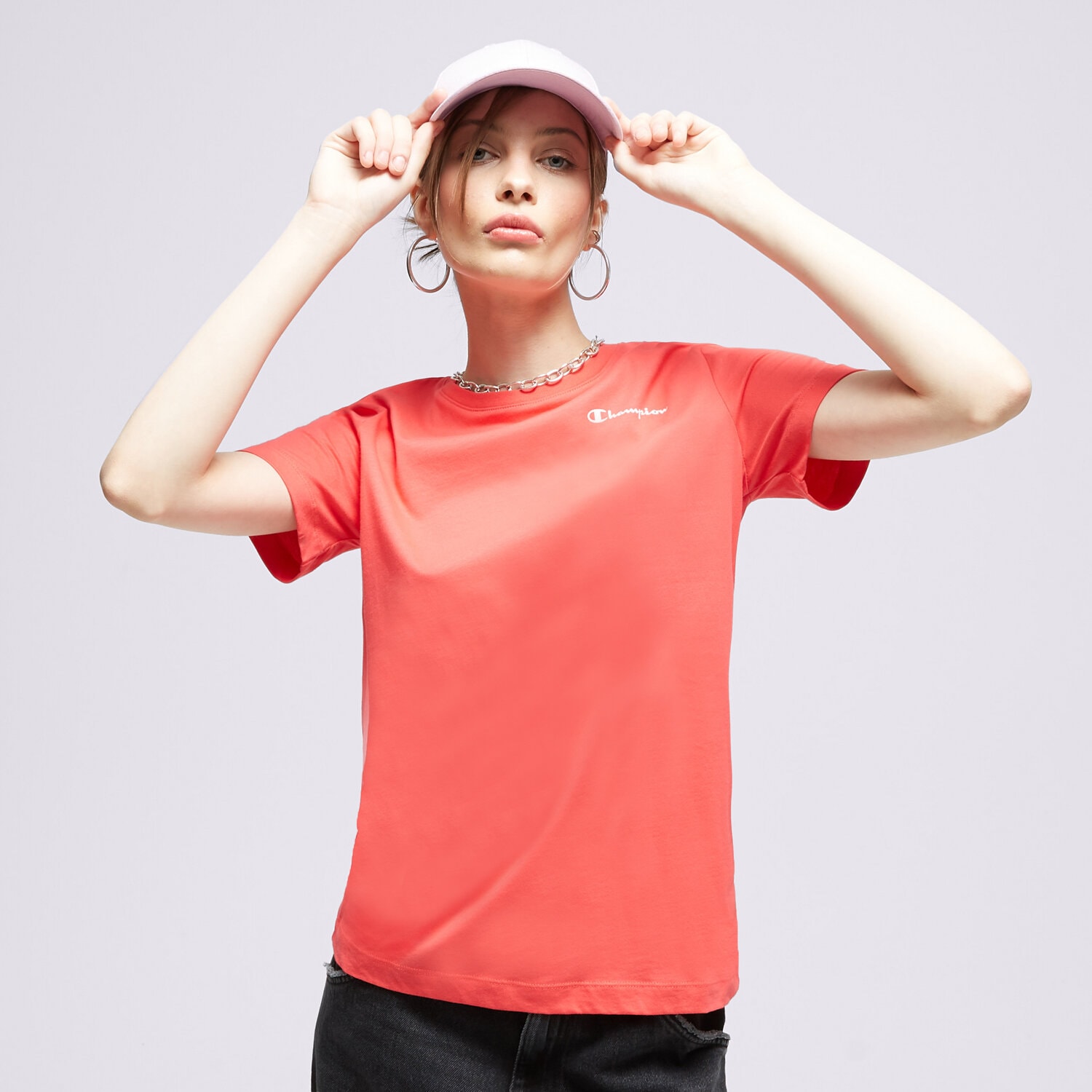 Koszulka, t-shirt damski CHAMPION T-SHIRT CREWNECK T-SHIRT 116934RS009 RÓŻOWY