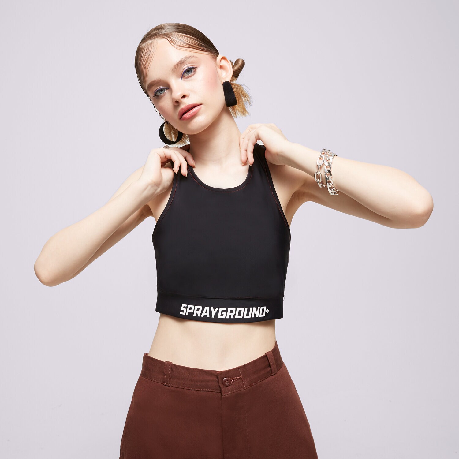 Koszulka, t-shirt damski SPRAYGROUND BRA SP179 SP179-BLACK CZARNY