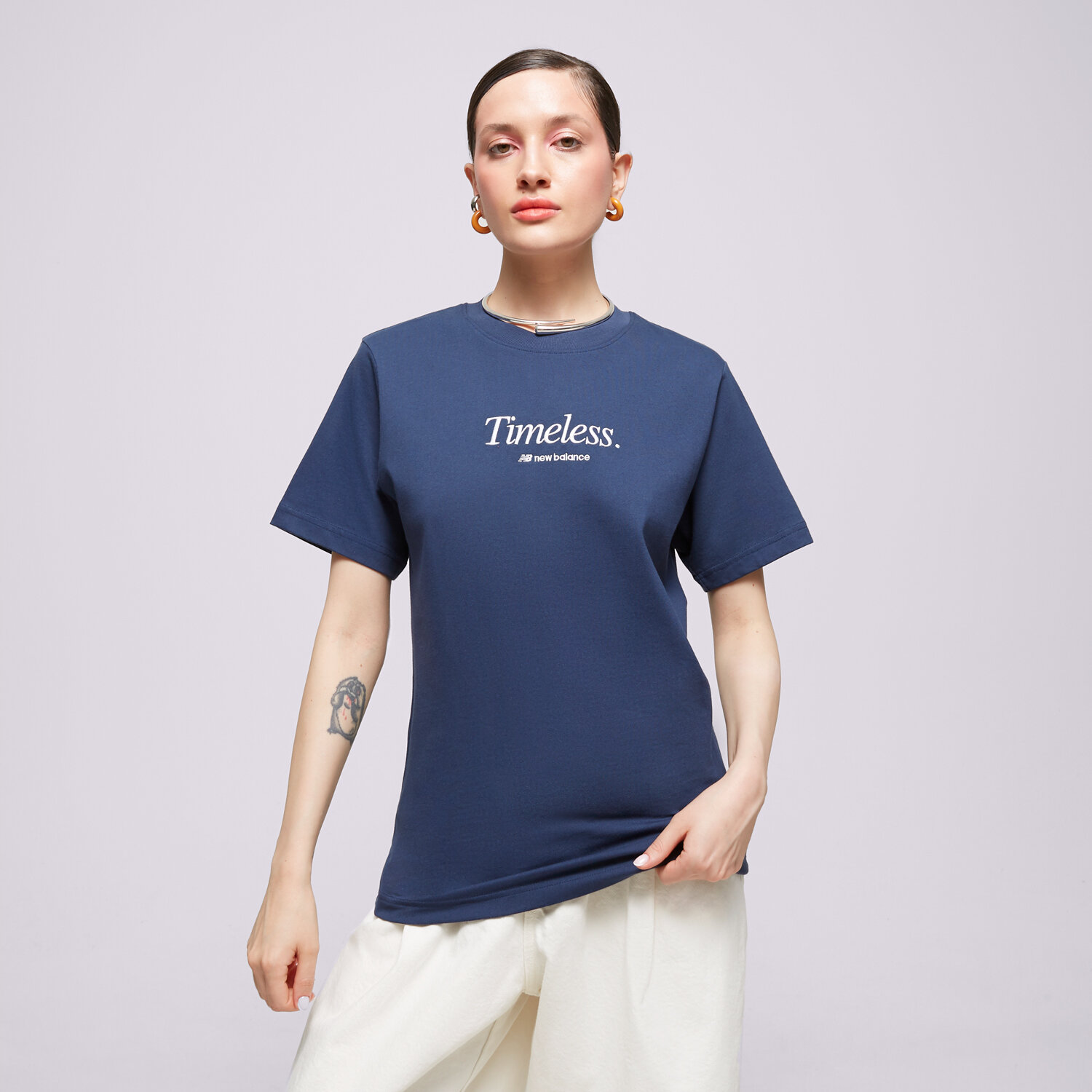 Koszulka, t-shirt damski NEW BALANCE T-SHIRT ATHLETICS ICONO-GRAPHIC WT31551NNY GRANATOWY