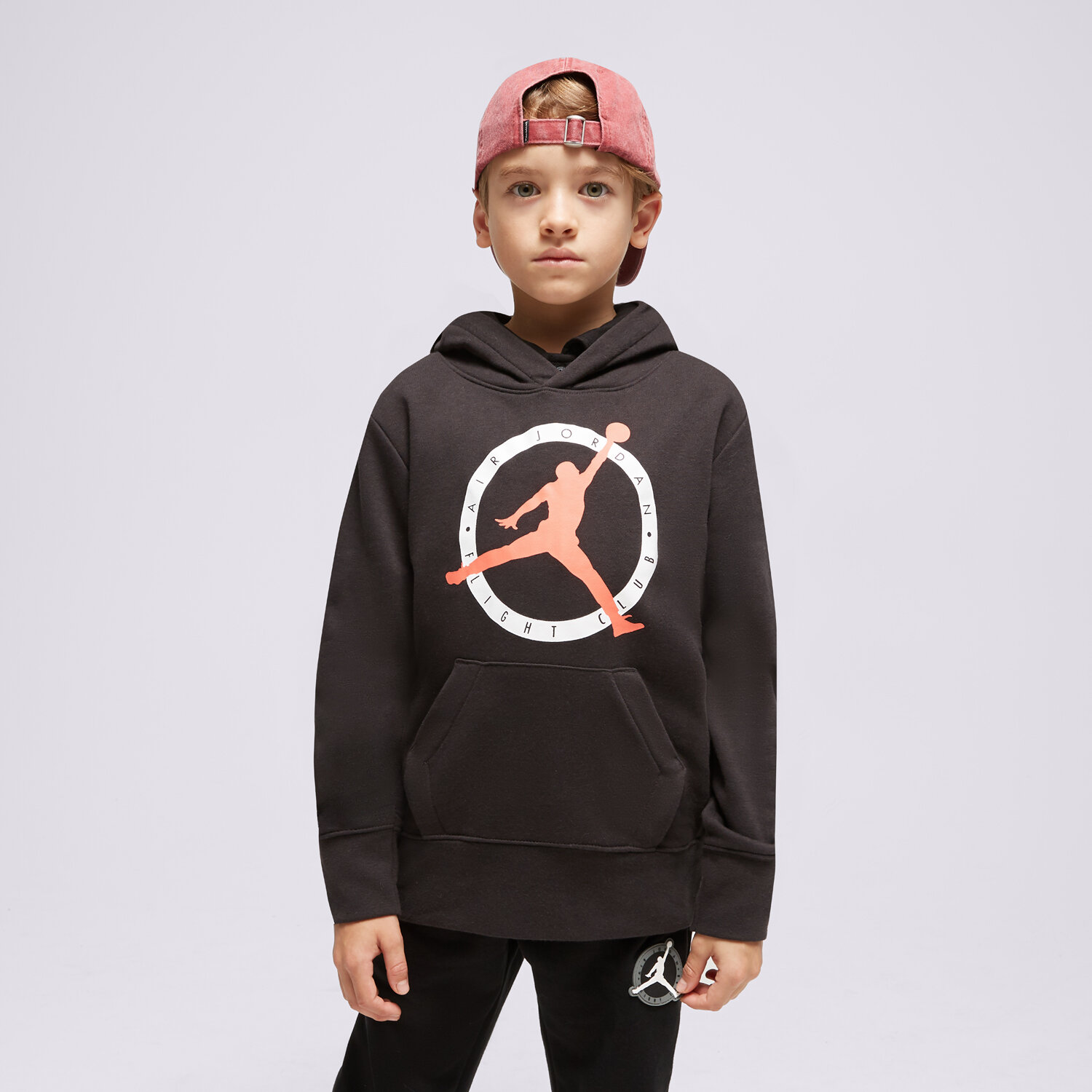 Sportowa bluza dziecięca JORDAN BLUZA Z KAPTUREM MJ FLIGHT MVP PO HOODIE BOY 95C351G0T CZARNY