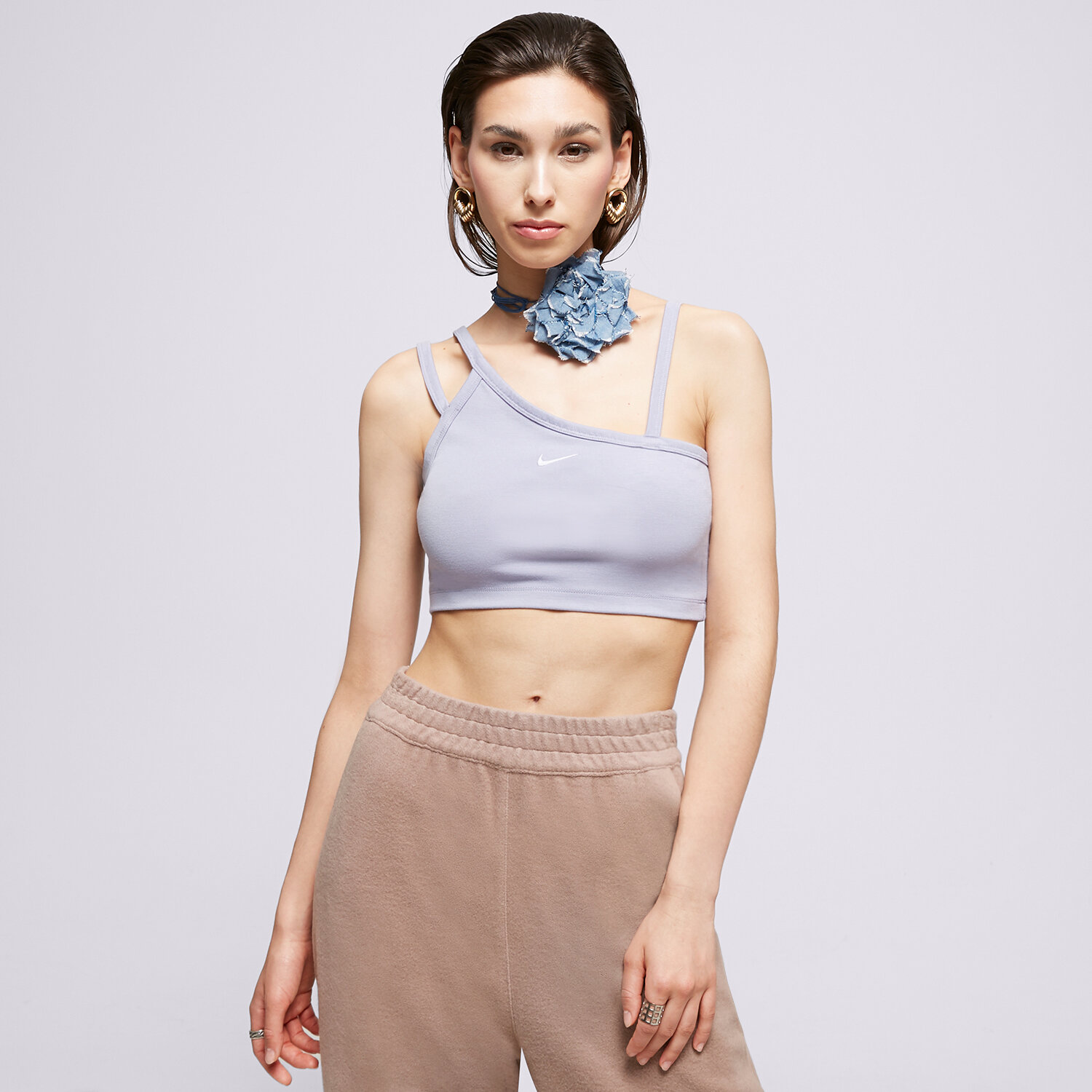 Koszulka, t-shirt damski NIKE TANK W NSW EVRDY MOD AYSM CROP TANK DV7926-519 NIEBIESKI