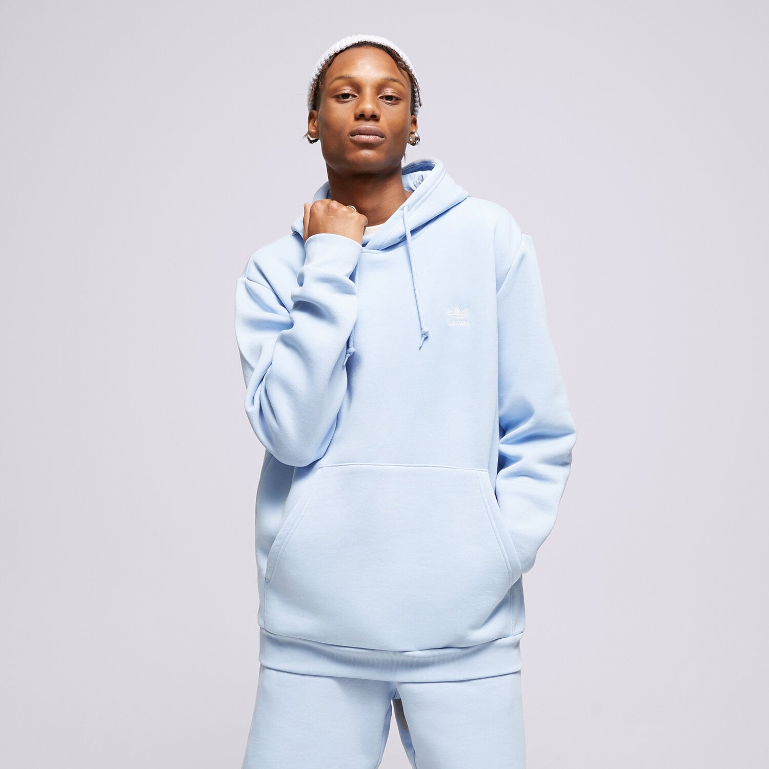 Bluza męska ADIDAS BLUZA Z KAPTUREM ESSENTIAL HOODY IA4889 NIEBIESKI