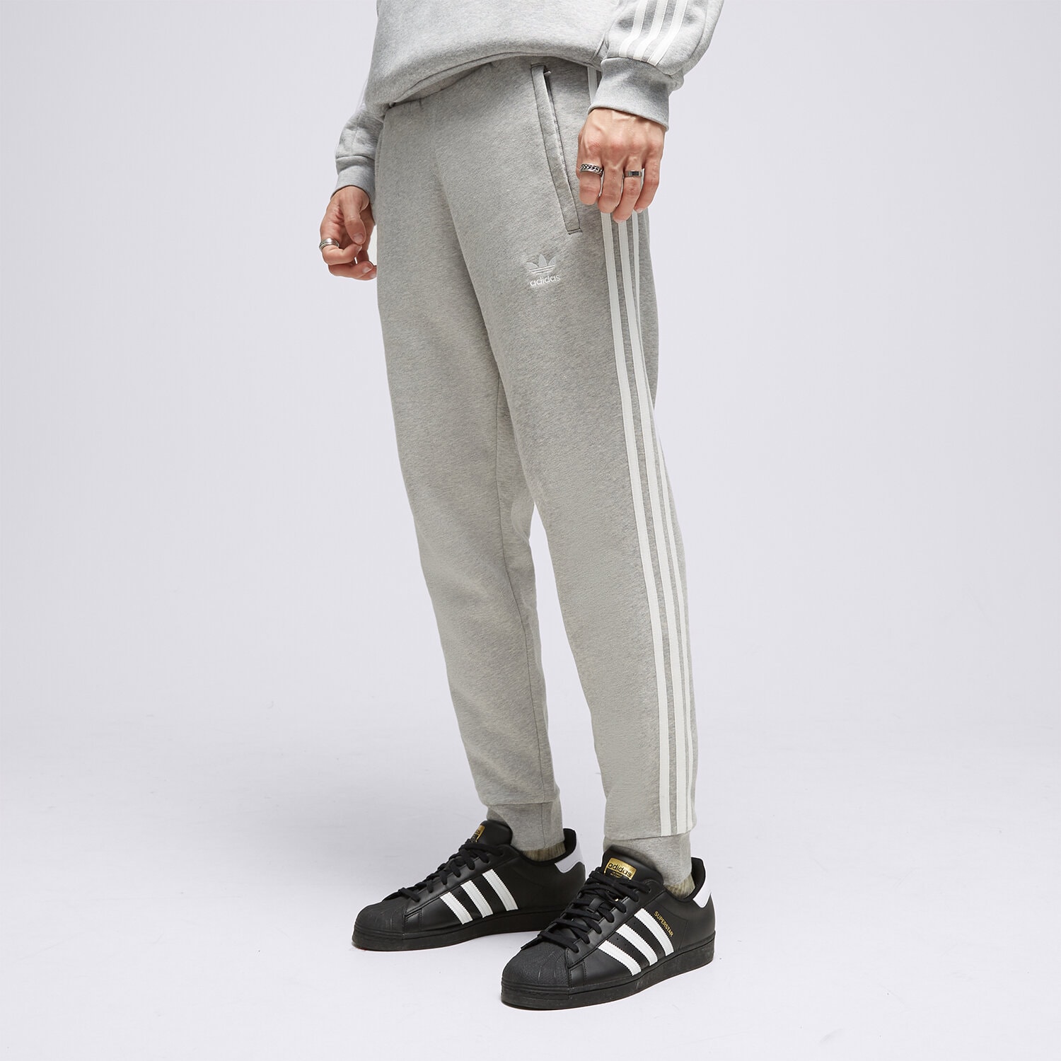 Spodnie sportowe męskie ADIDAS SPODNIE 3-STRIPES PANT IA4795 SZARY